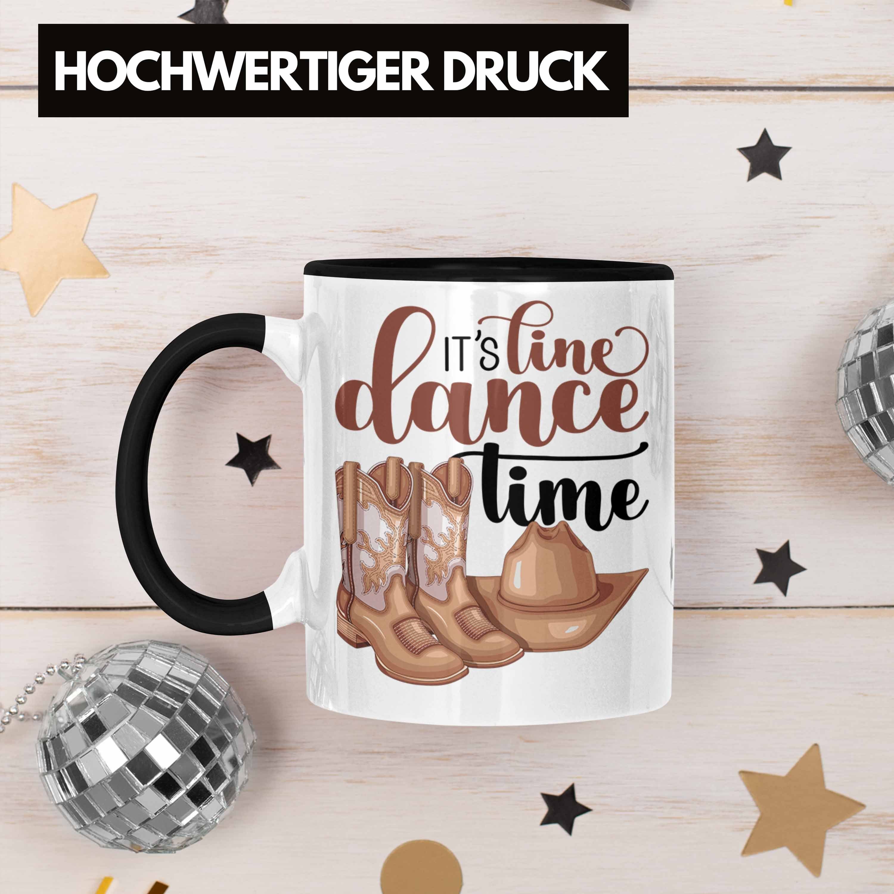 Linceda Tasse Schwarz Geschenk Frauen Linedancerin Trendation It's Linedance Tasse Geschenkidee