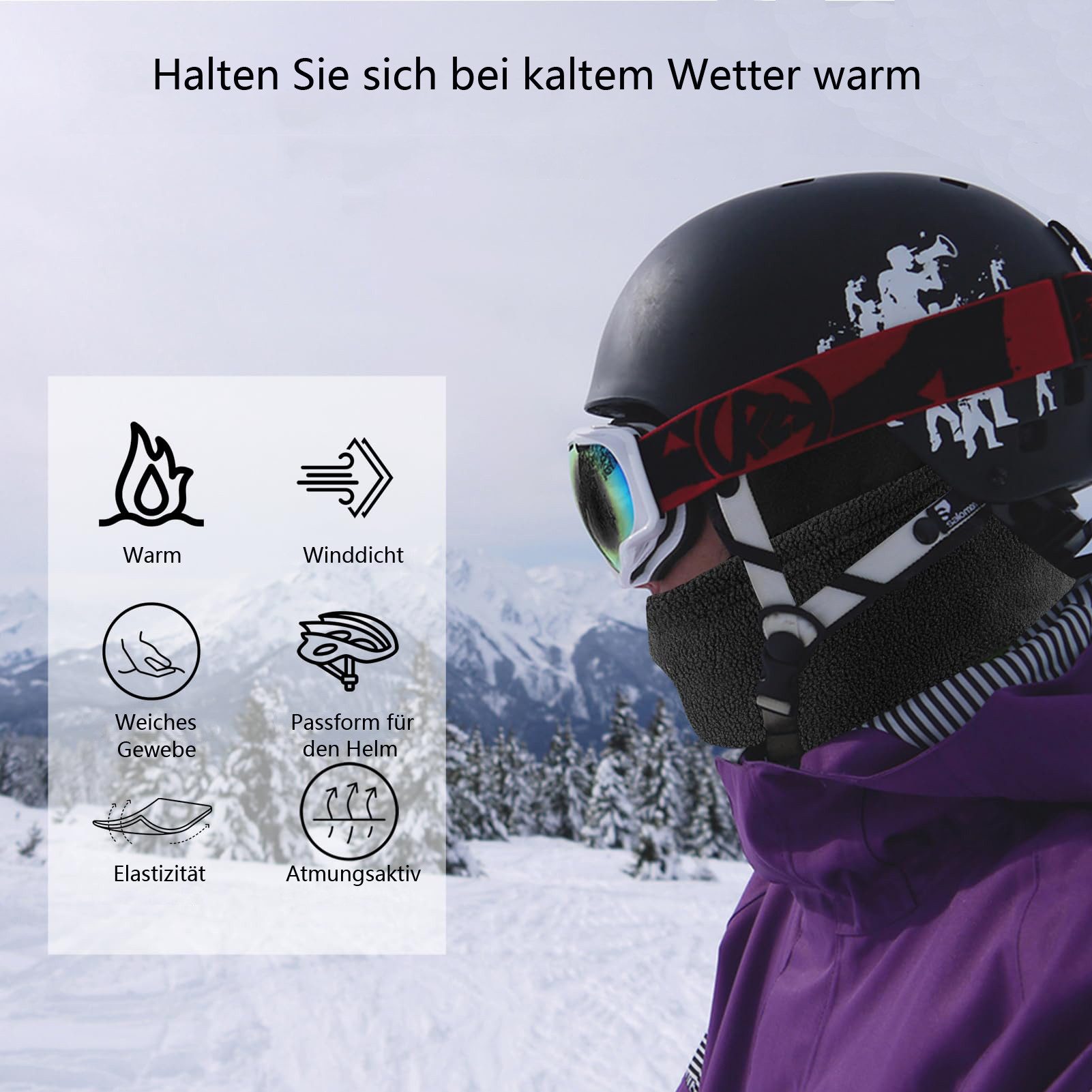 Coonoor Sturmhaube Winddicht Warm Gesichtshaube Einheitsgröße Herren/Damen für Outdoorsports Radfahren, Skifahren, Motorrad Fahren