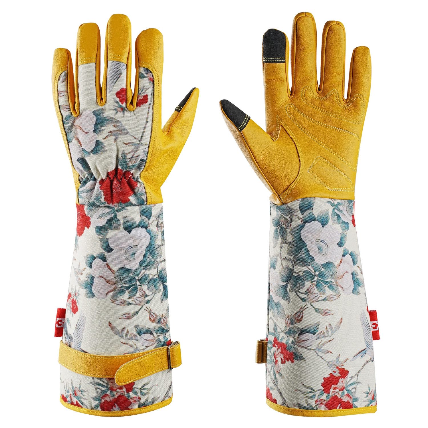 Mustbau Gartenhandschuhe Lange Gartenhandschuhe für Damen Kunstleder Gauntlet Wasserabweisend Rosenhandschuhe