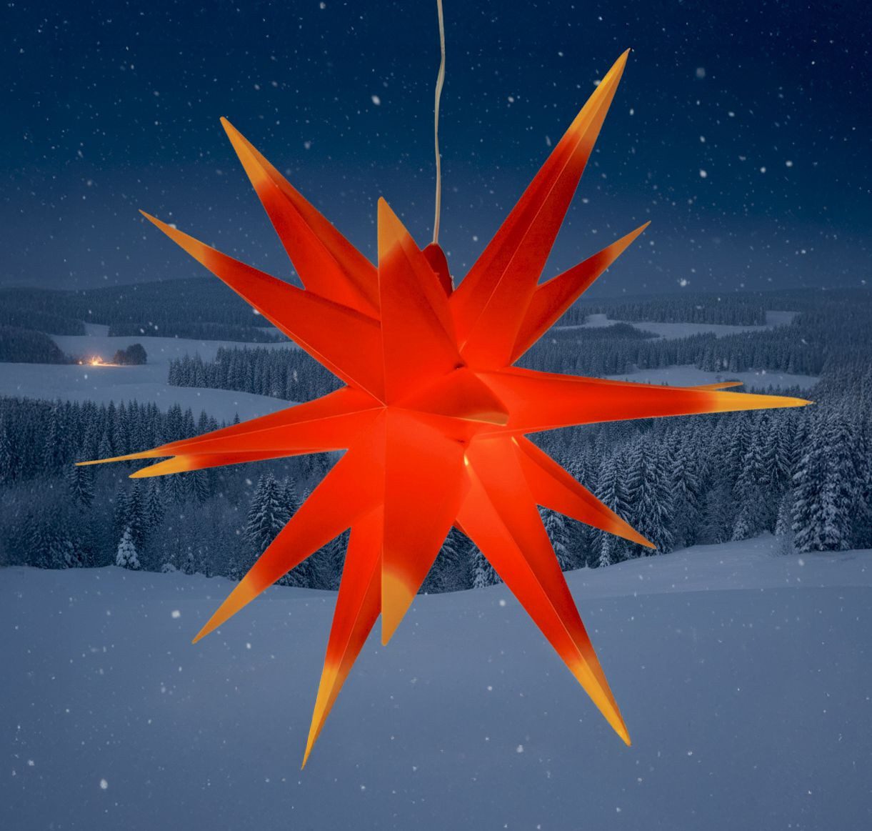 Guru-Shop LED-Stern für außen 3D Außenstern Kaspar, Weihnachtsstern,.., Leuchtmittel inklusive