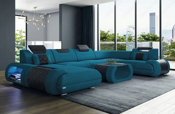 Sofa Dreams Wohnlandschaft Polster Stoff Sofa Rimini U Form M Mikrofaser Stoffsofa, Couch wahlweise mit Bettfunktion