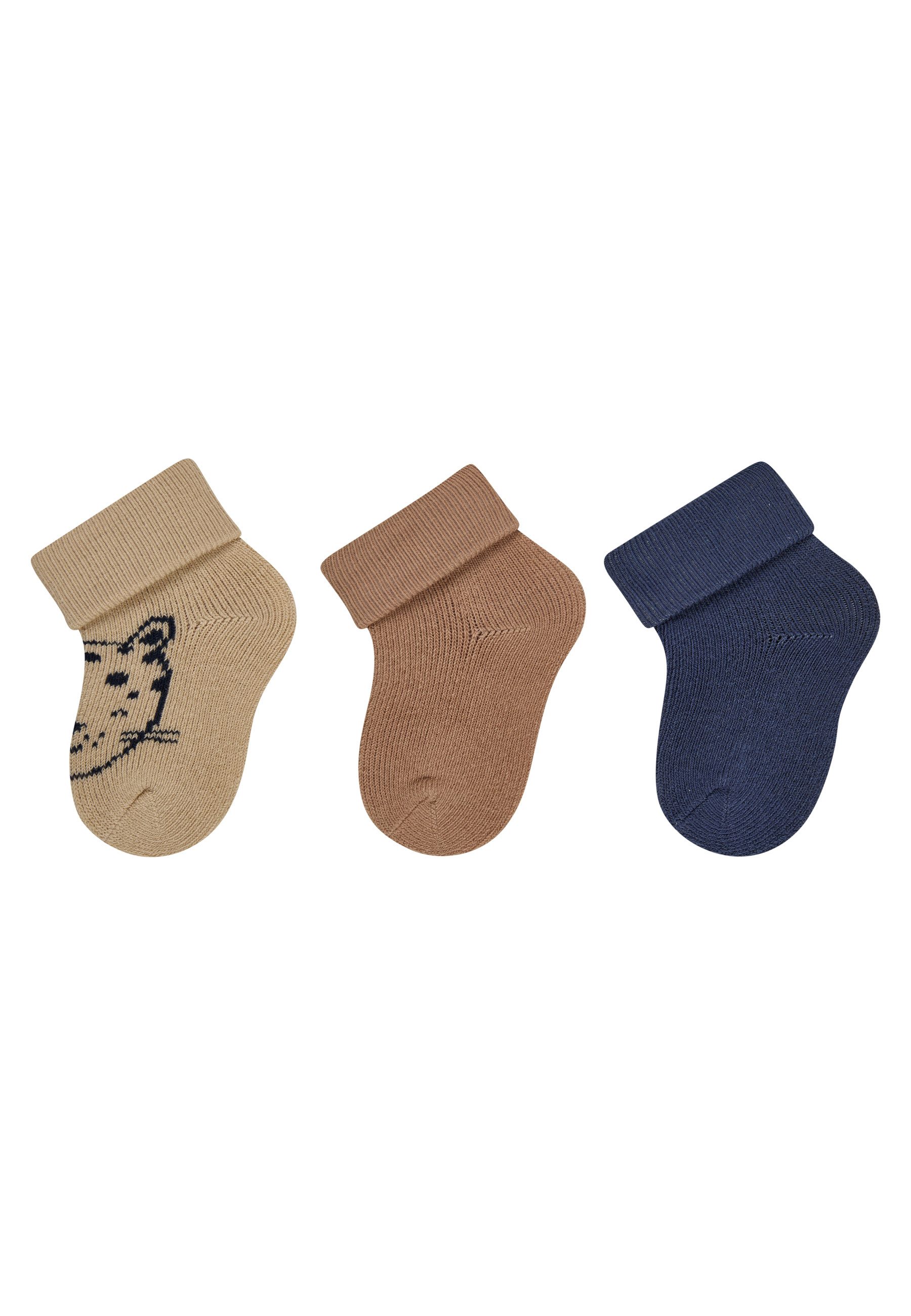 Sterntaler® Feinsöckchen Erstlingssocken 3er-Pack Tiger (3-Paar, 3er-Pack) Erstlingssocken 3erPack, Umschlag, Innenfrottee, hoher Baumwollanteil