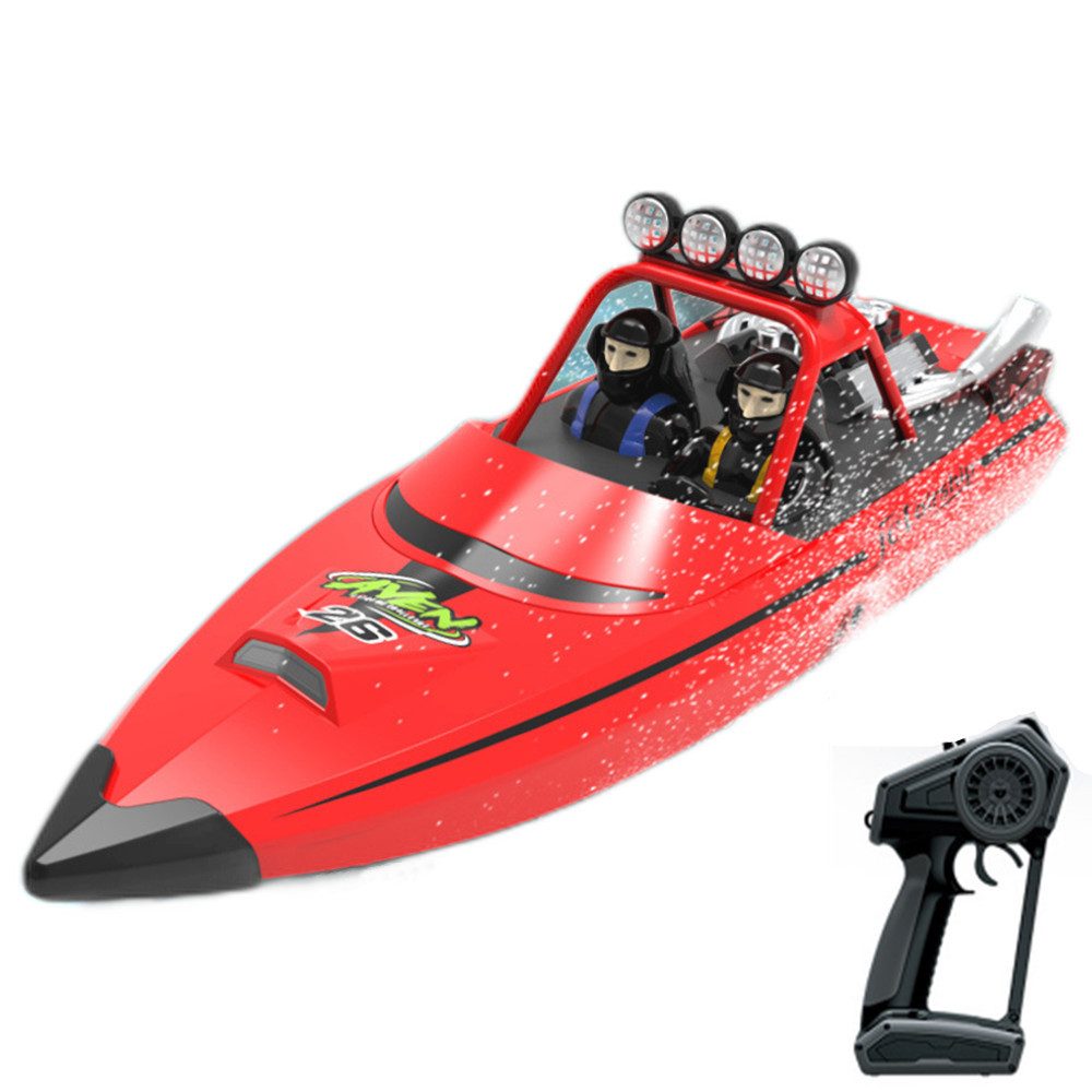 Insma RC-Boot (2,4GHz Rennboote Ferngesteuertes Schiff 200m für Pools und Seen), mit LED-Licht,30km/h