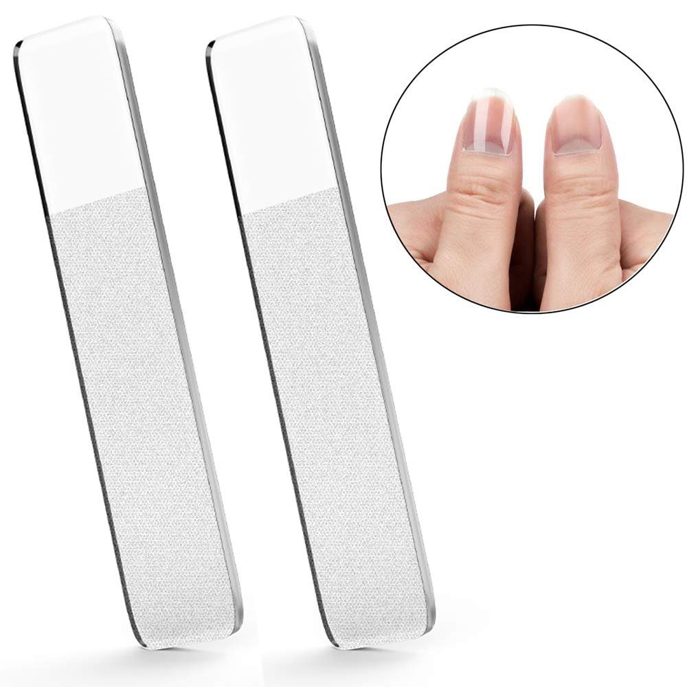 COOL-i ® Glasnagelfeile Nano-Glasnagelfeile – 2 Stück, 2 Stück für Naturnägel, Babys & Pediküre