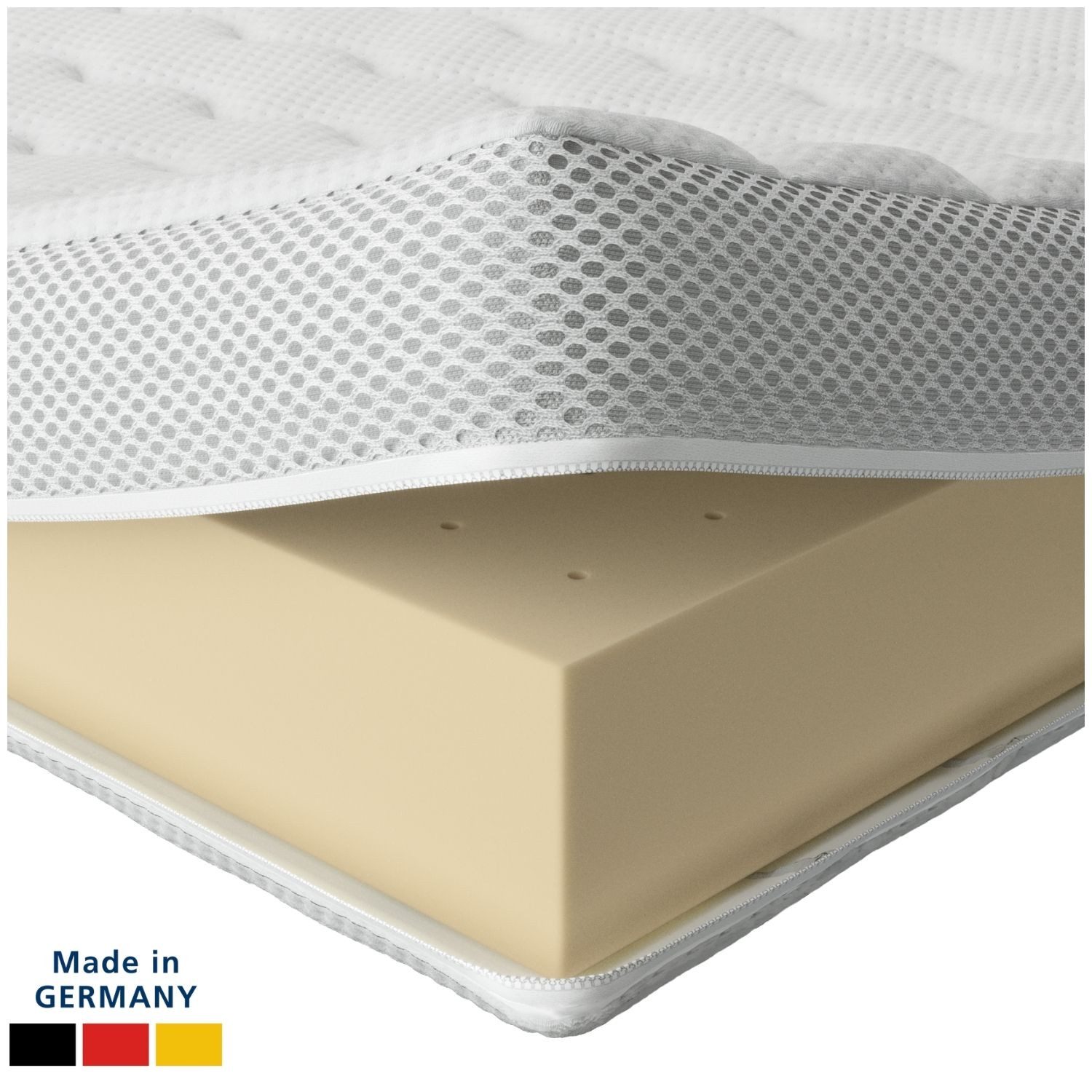 AM Qualitätsmatratzen, Цилиндр Latex RG65, Premium Матрасыauflage Latex-Topper, Besonders Langlebig, 6 cm hoch, Latex, 140x200 cm