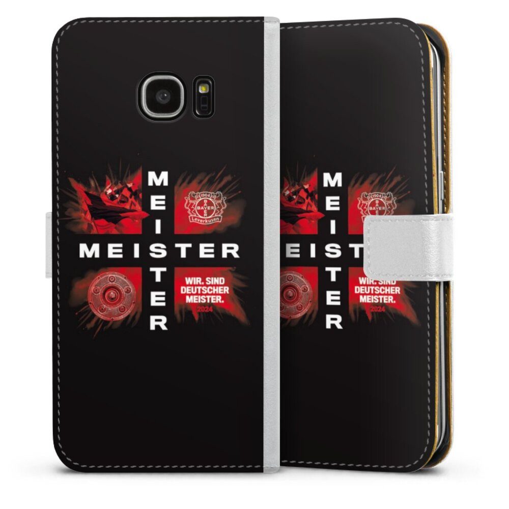 DeinDesign Handyhülle Bayer 04 Leverkusen Meister Offizielles Lizenzprodukt, Samsung Galaxy S7 Edge Hülle Handy Flip Case Wallet Cover