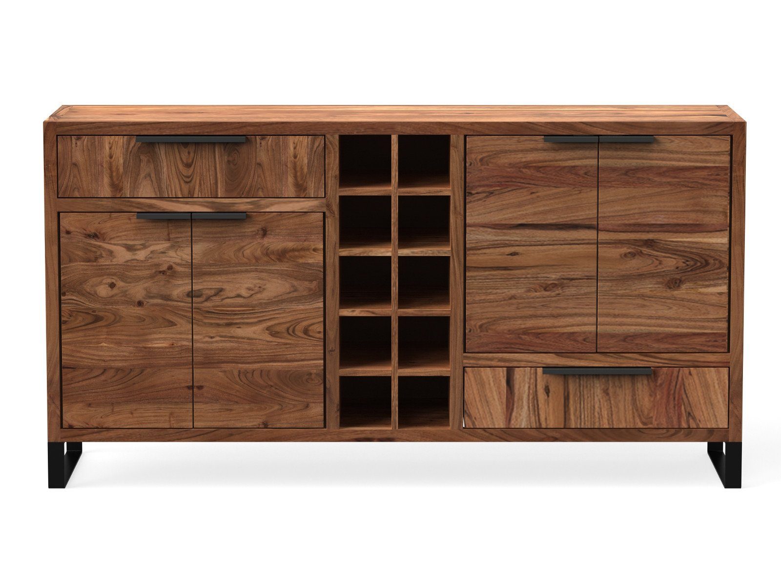 massivum Sideboard Sydney 160cm - Massivholz Akazie (13 St)