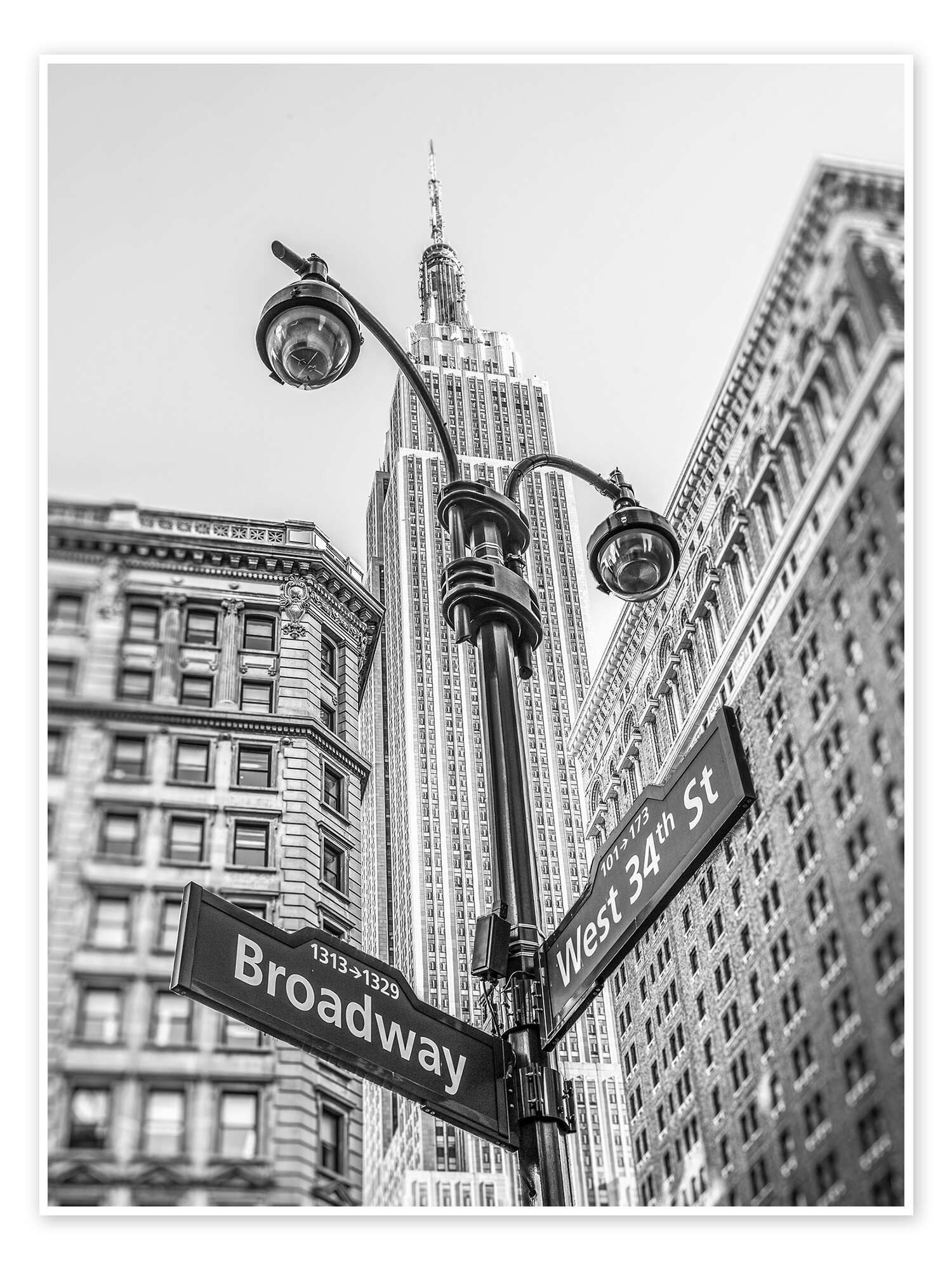 Posterlounge Wandbild Broadway-Schild in New York, s/w, Assaf Frank, erhältlich als Poster, Leinwandbild, Wandsticker oder Acrylglasbild