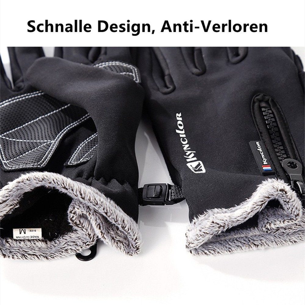 XDeer Fahrradhandschuhe Handschuhe Touchscreen Sporthandschuhe Schwarz2 Gloves Radfahren Winddichte Laufen Fahrrad Warme Gloves für Trekking rutschfeste Wandern