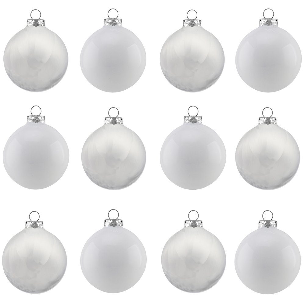 Thüringer Glasdesign Weihnachtsbaumkugel Weihnachtsbaumkugeln Eislack / Matt (12 Stück) Ø 6 cm - Christbaumkugeln Made in Germany (12 St), Aus Glas. € 19,99