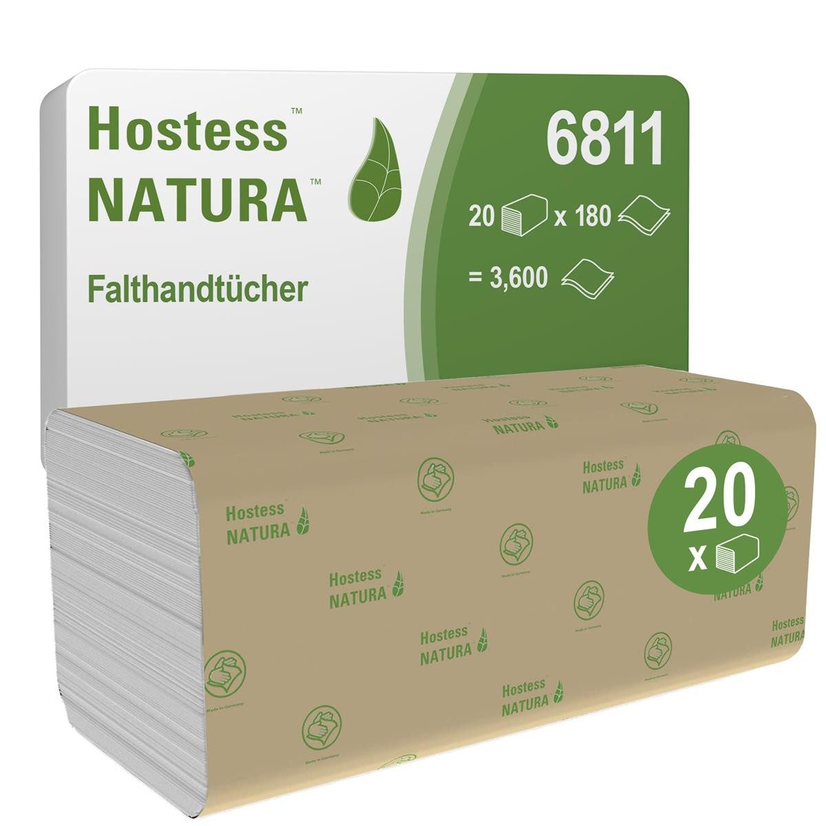 KIMBERLY-CLARK Papierhandtuch Scott Papierhandtuch Natura 6811 Z/Z 2lg. 25x23cm 20x180 Bl./Pack.