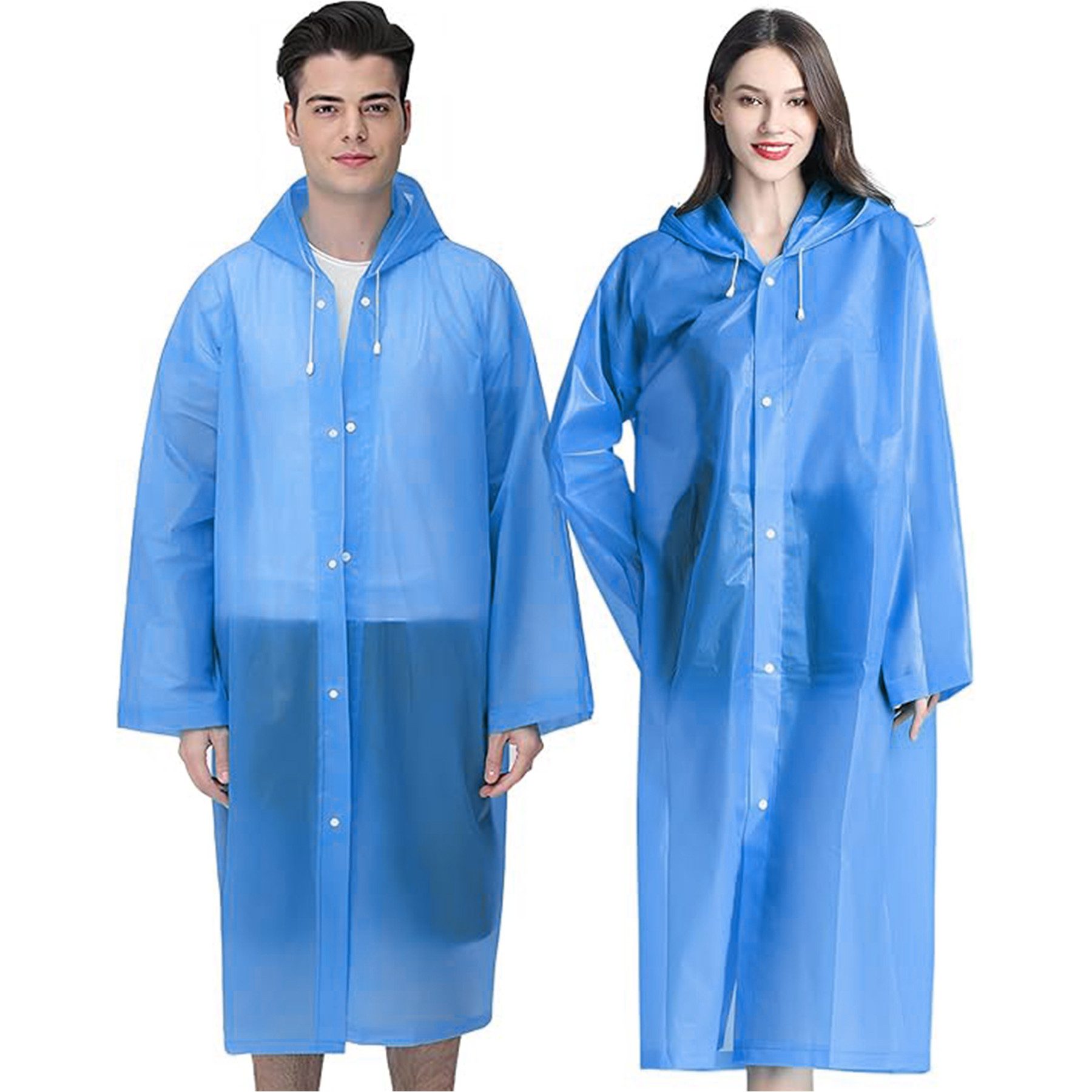 Mutig Regenmantel Regenponcho 2 Stück Unisex mit Kapuze, wasserdicht (wiederverwendbar und tragbar, für Camping, Regenmantel beim Wandern, Fahrrad, Festival) Regenjacke beim Angeln und Outdoor-Aktivitäten