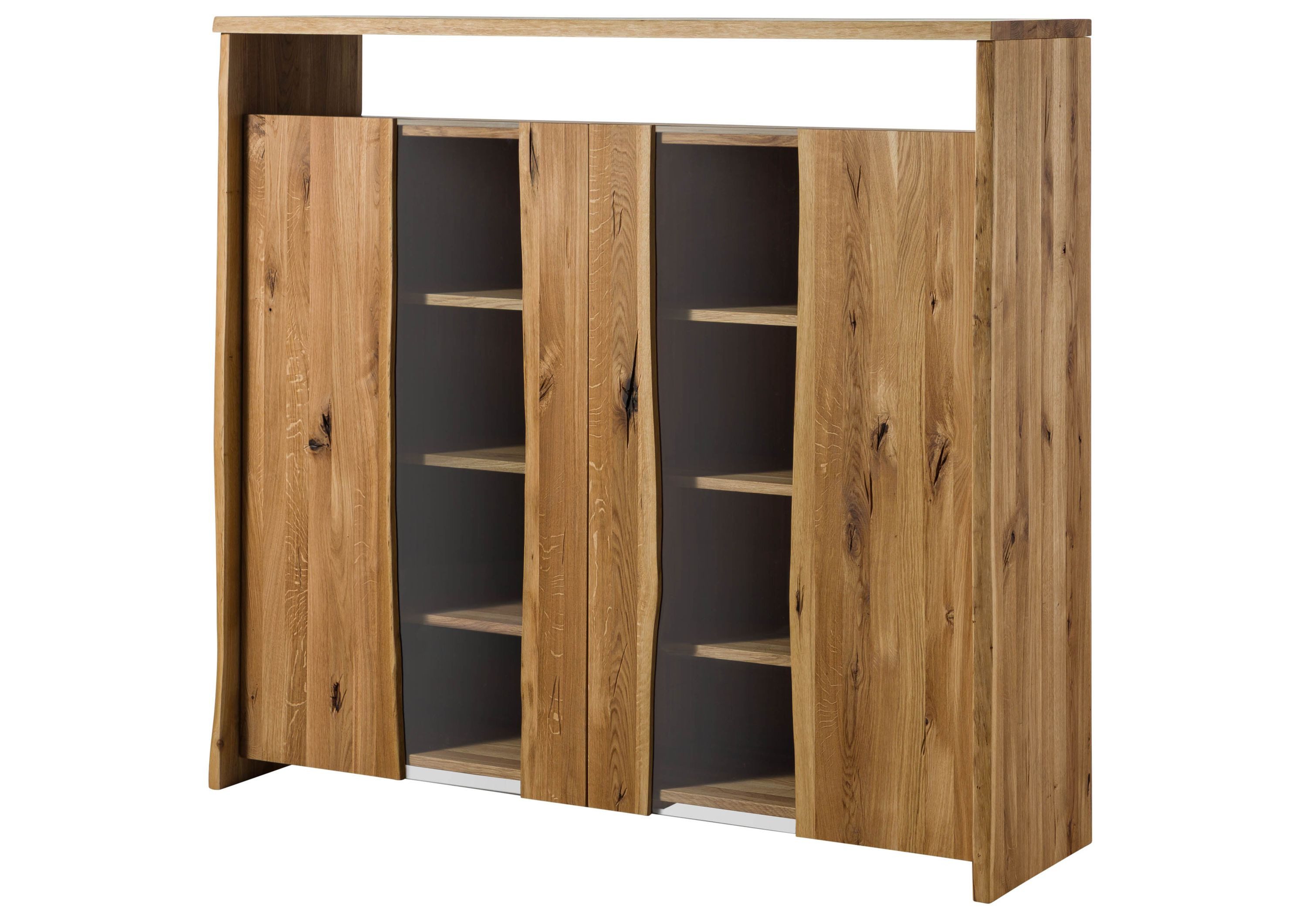 Massivmoebel24 Highboard PURE OAK (Massivholz), Wildeiche 160x45x147 natur geölt PURE OAK #112