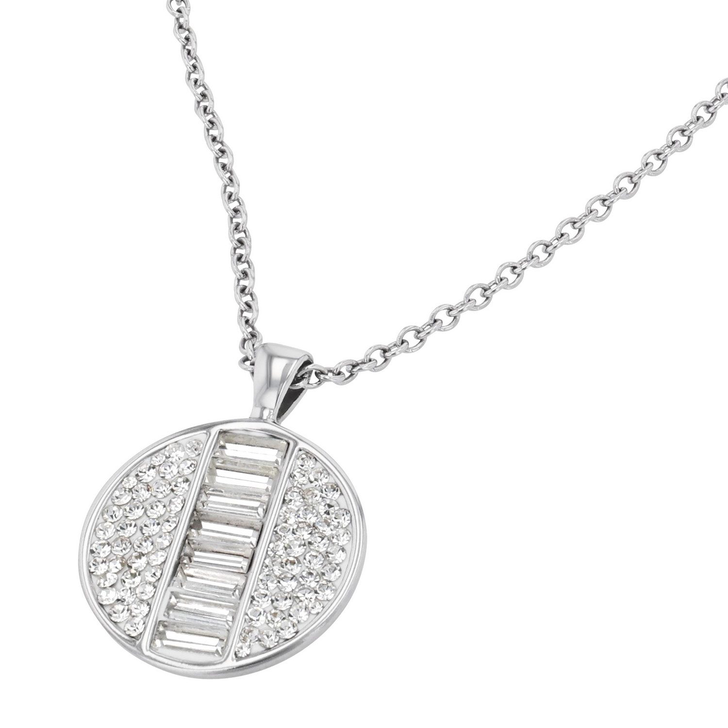 TOM TAILOR Kette mit Anhänger Schmuck Geschenk Edelstahl Kreis rund, mit Glassteine