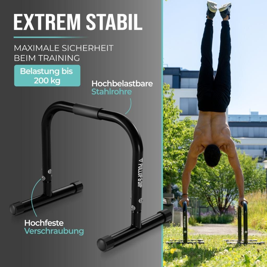 Pullup & Dip Liegestützgriffe Fitness Parallettes, Medium Minibarren aus Stahl