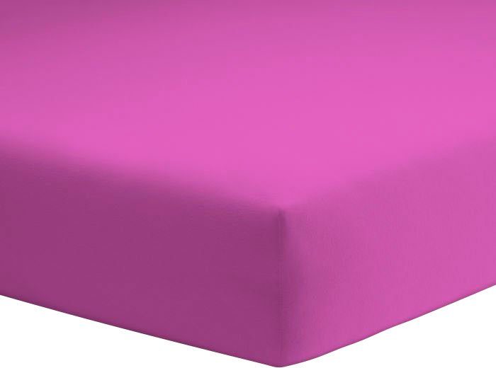 Spannbettlaken Mako-Jersey, Schlafgut, Mako-Jersey, Gummizug: rundum, (1 Stück), aus Baumwolle pink | Spannbettlaken