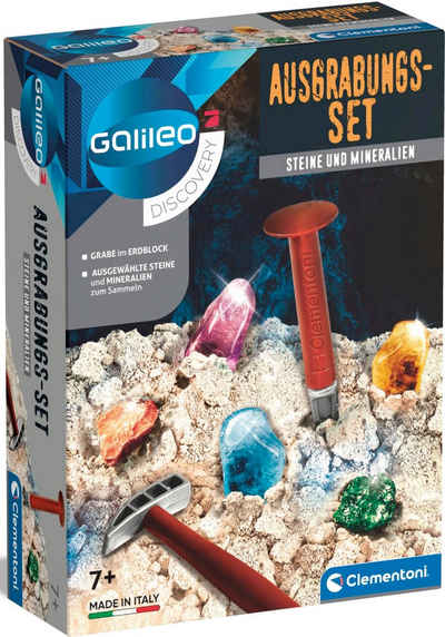 Clementoni® Experimentierkasten Galileo, Ausgrabungs-Set Steine und Mineralien, Made in Europe