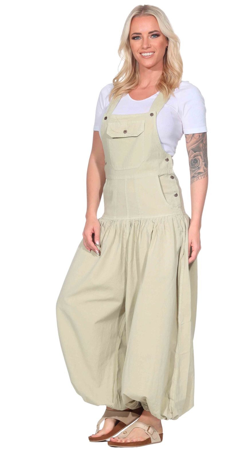 KUNST UND MAGIE Latzhose Hippie Latzhose Haremshose Hose Psy Goa 70er Overall Boho Jumpsuit