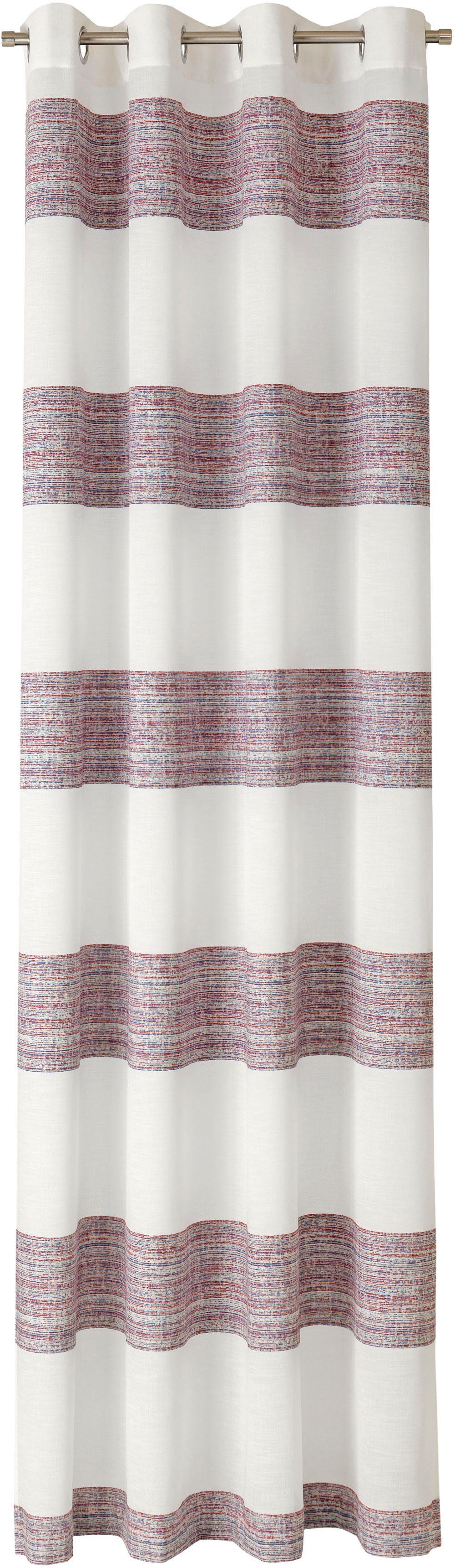 Vorhang Cara, Neutex for you!, Ösen (1 St), halbtransparent, Jacquard, moderner Streifen mit Effektstruktur rot