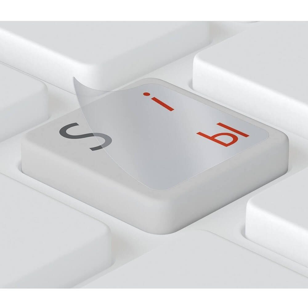 Hoopomania Aufkleber Russische Tastaturaufkleber transparent für Mac (Apple) in Rot