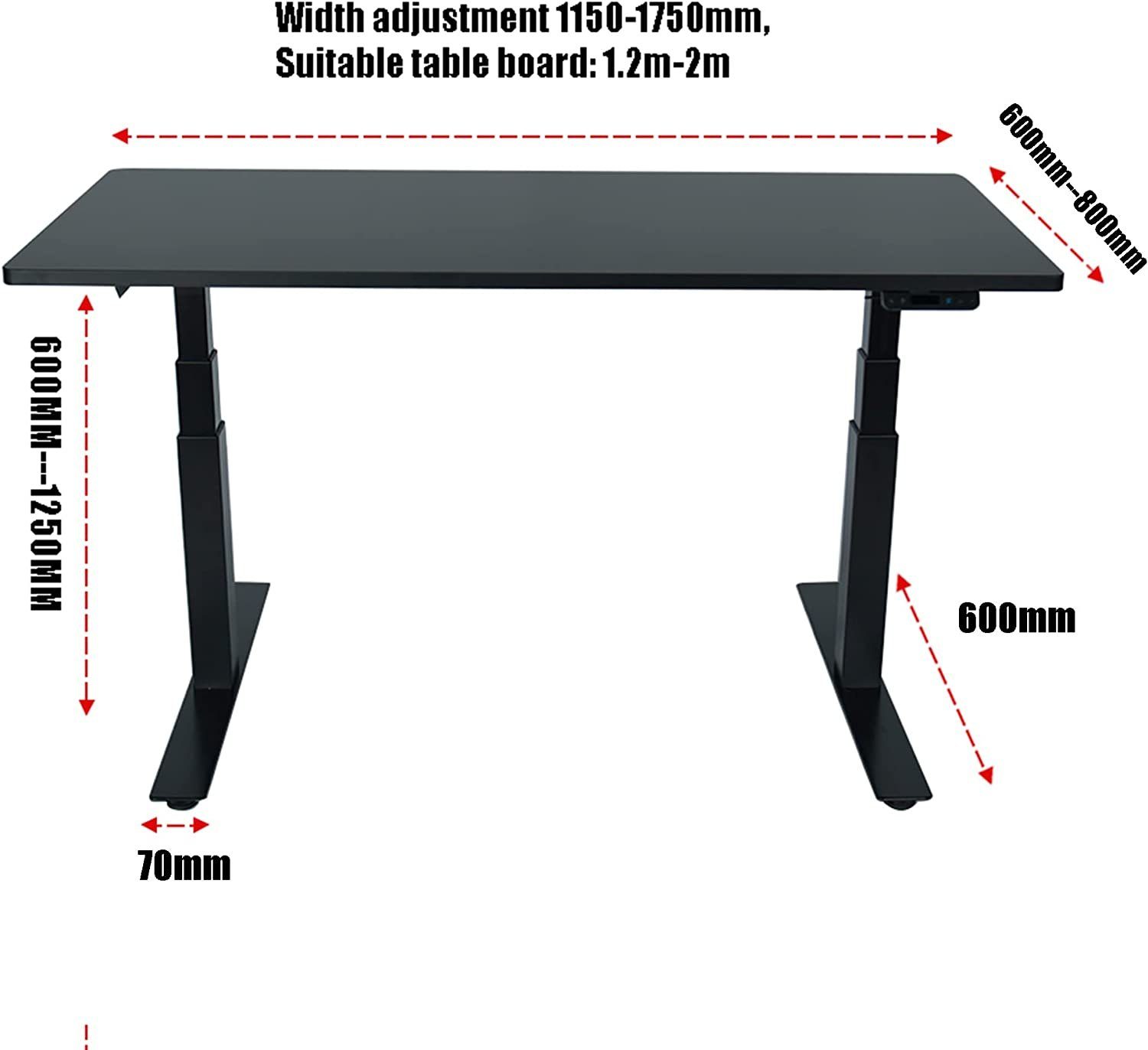 Dehong Schreibtisch Rahmen, Elektrisch höhenverstellbare, 2 Motoren, Gedächtnis lokalisiert (1 Gestell), robust und langlebig, elegant, bequem und praktisch.