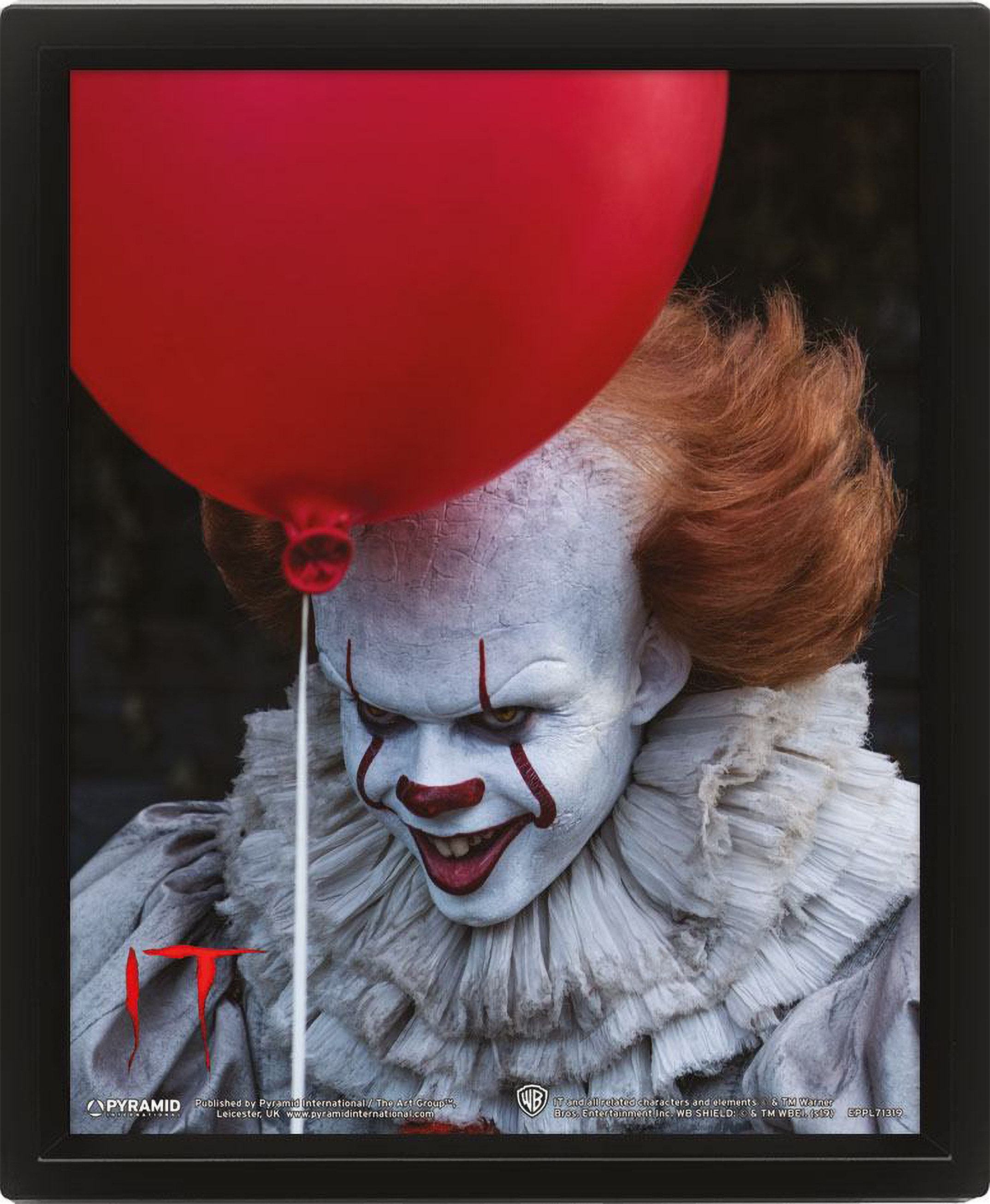 Pyramid International Einzelrahmen Stephen Kings Es 3D-Effekt Poster im Rahmen Pennywise 26 x 20 cm, für 1 Bilder (1 St), 3D-Lenticular-Effekt für lebendige Tiefenwirkung