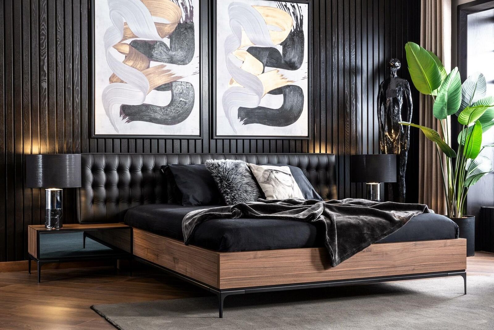JVmoebel Bett Bett Luxus Betten 160x200 cm Doppelbett Luxusmöbel im  modernen Stil (1-tlg., 1x nur Bett ohne Nachttische), Made in Europa