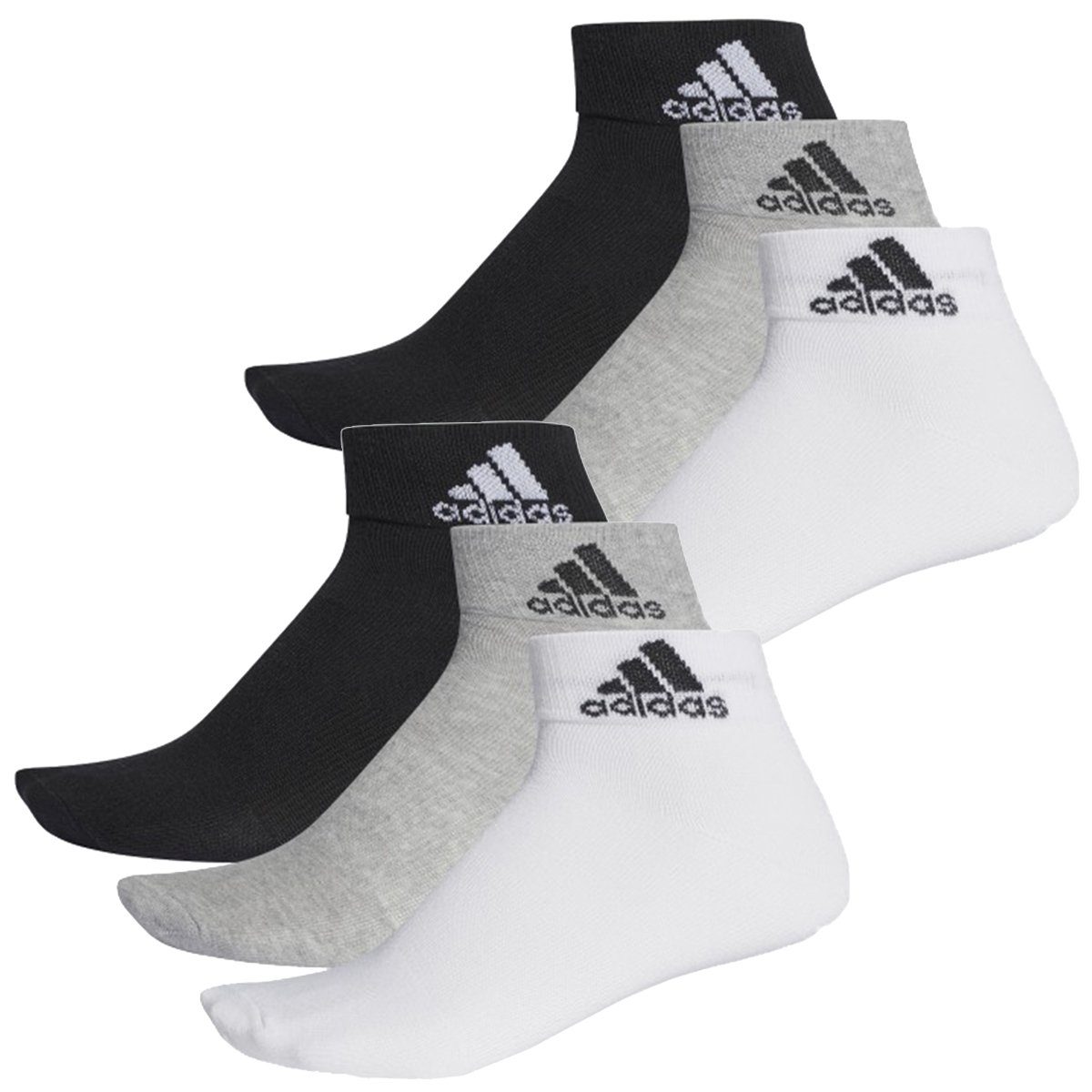 803 (6-Paar) - grey/white/black Performance Thin Performance 6P adidas Ankle Kurzsocken