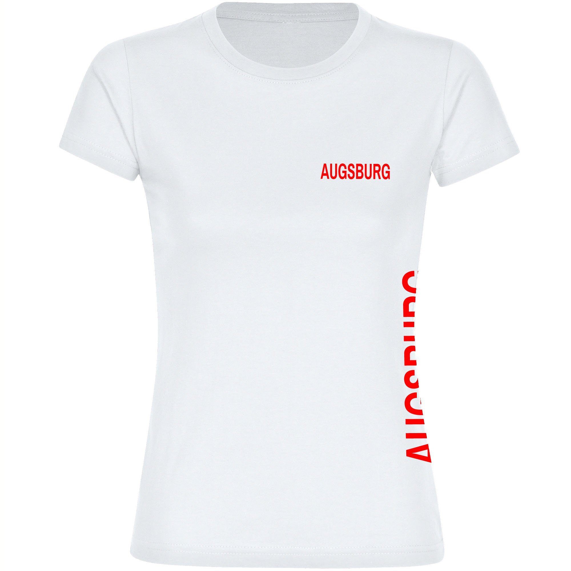 multifanshop T-Shirt Damen Augsburg - Brust & Seite - Frauen