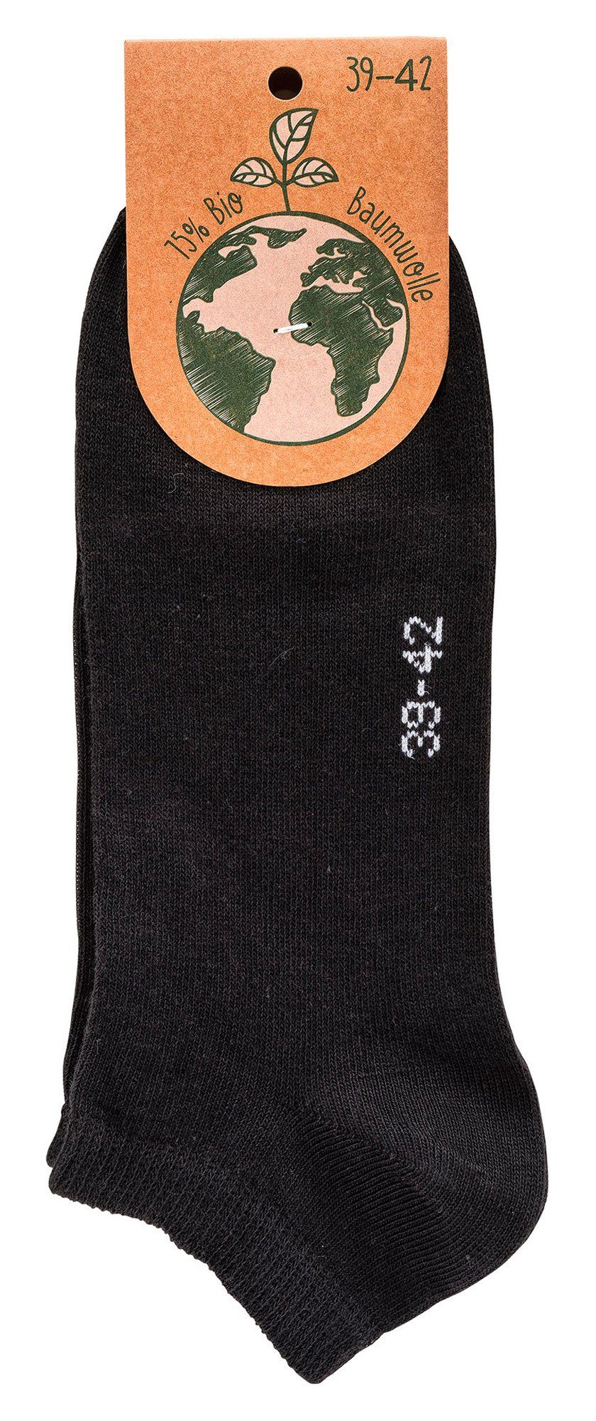 TippTexx 24 Sneakersocken 6 Paar superweiche Sneakersocken Bio-Baumwolle (GOTS) handgekettelt (6 Paar)