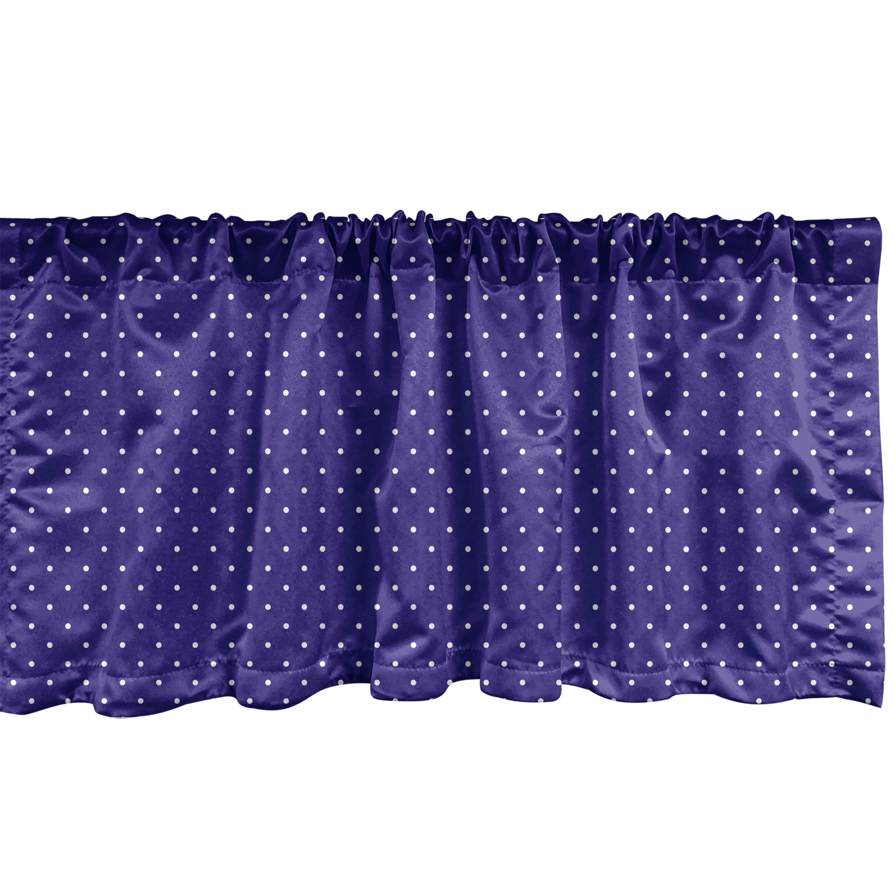 Scheibengardine Vorhang Volant für Küche Schlafzimmer Dekor mit Stangentasche, Abakuhaus, Microfaser, Blau Weiss Nostalgische Tupfen