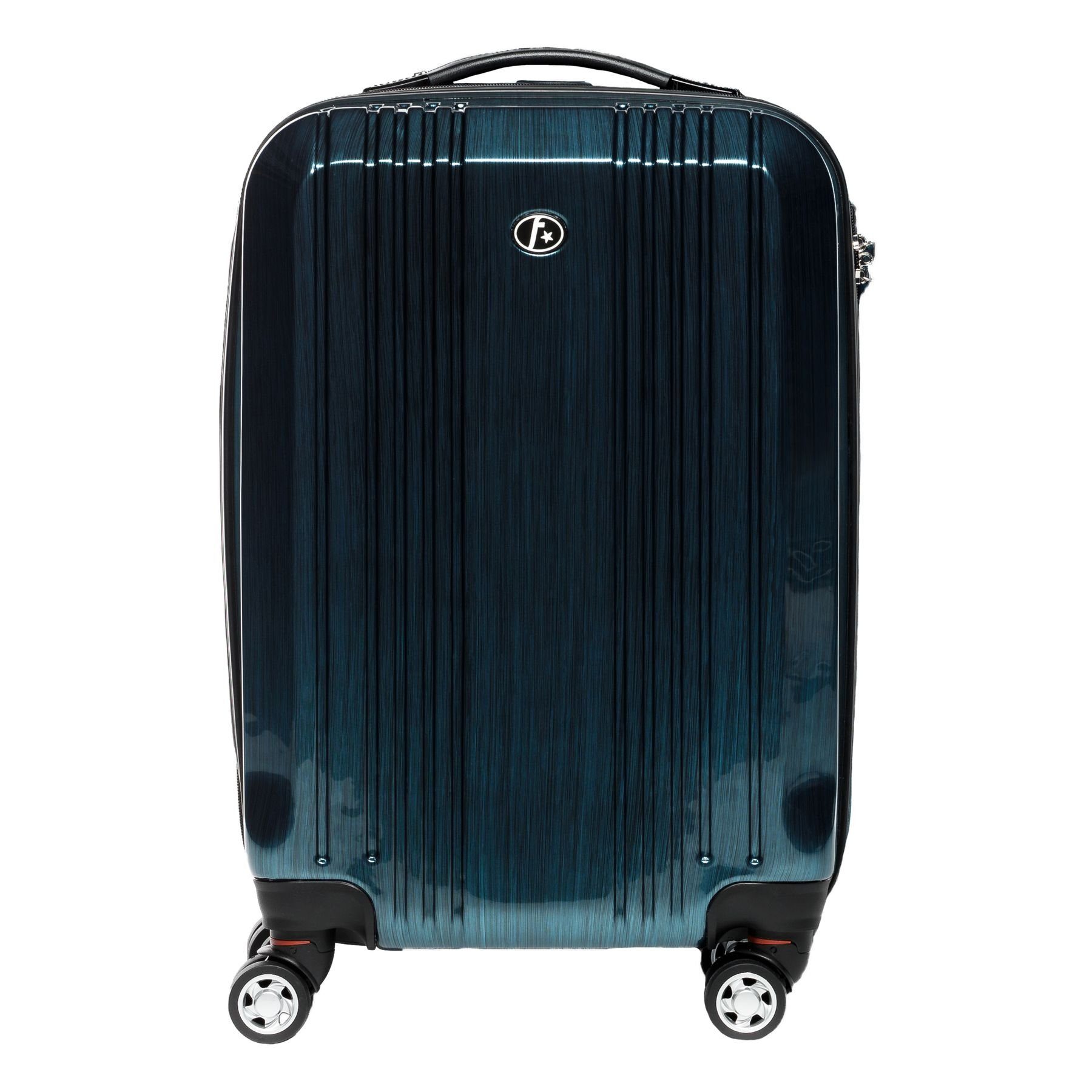 Damen Koffer FERGÉ Koffer CANNES, Handgepäck Koffer Hartschale groß Reisekoffer Kabinen-Trolley 4 Rollen Hartschale blau