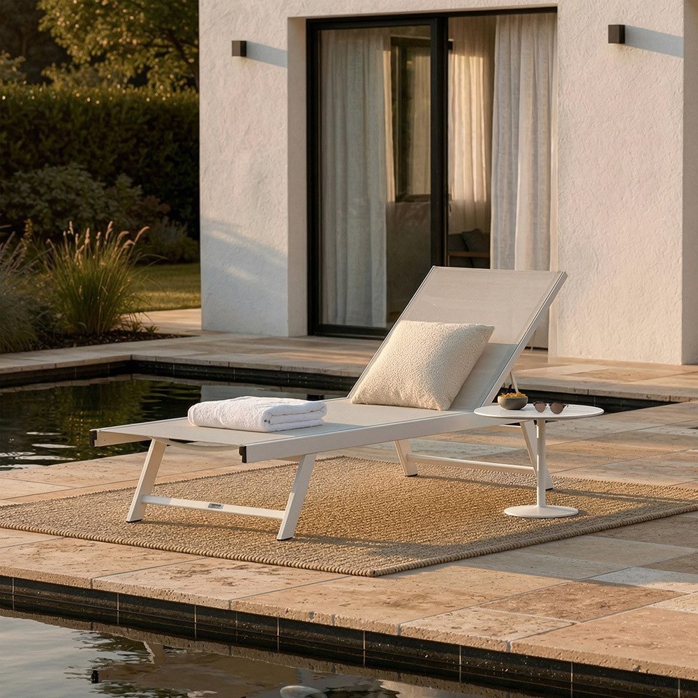 HOME DELUXE Gartenliege NAILEA - 192 x 60 x 32–96 cm, verstellbare Rückenlehne, Liegestuhl, Aluminium-Liege