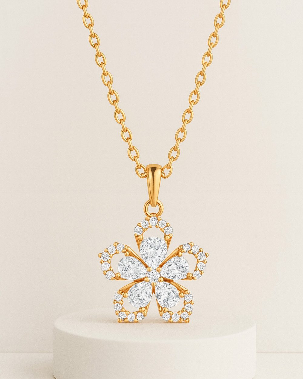 DANIEL CLIFFORD Kette mit Anhänger 'Linea' Damen Halskette Silber 925 18k Roségold Blüten Anhänger (inkl. Verpackung), größenverstellbare Silberkette vergoldet  – Bild 5 von 5