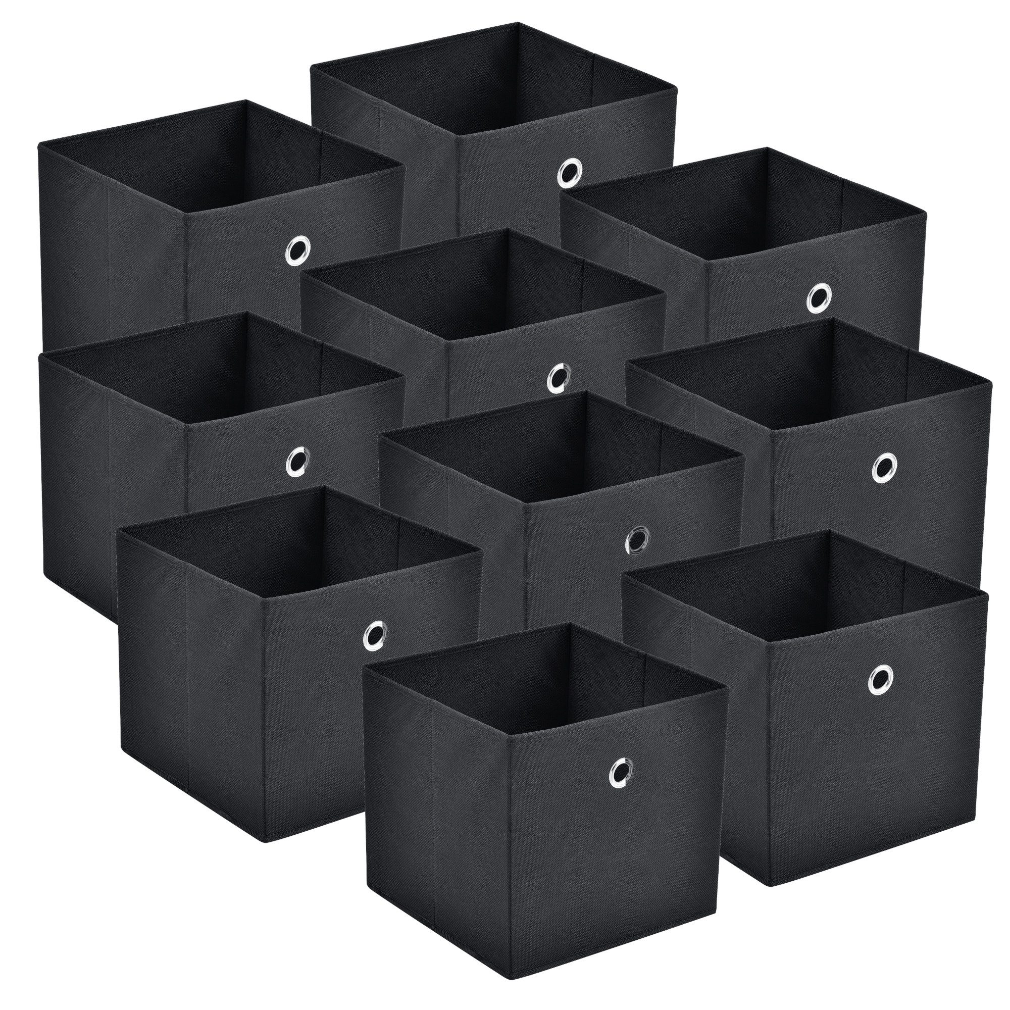 en.casa Faltbox (10 St), Virrat 10er Set Aufbewahrungsbox 30x30x28cm Schwar günstig online kaufen