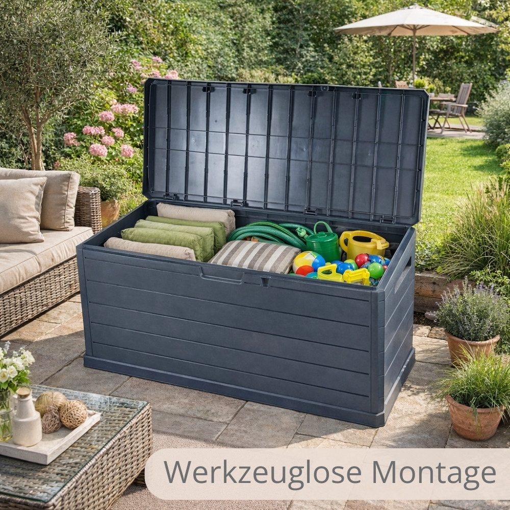 GarPet Gartenbox Gartenbox Wetterfest Kissen Garten Auflagen Box Kiste Wasserdicht 350L