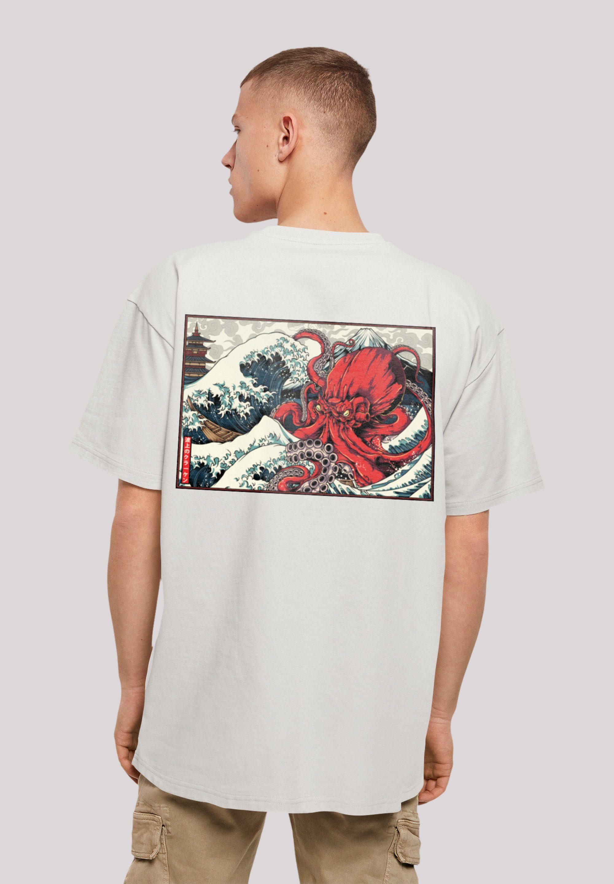 F4NT4STIC T-Shirt Octopus Japan Print lightasphalt