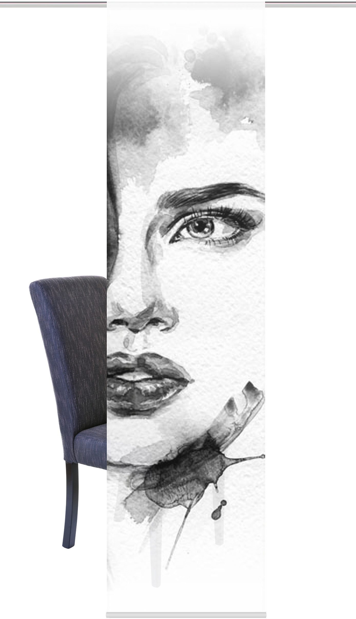 HOME WOHNIDEEN Schiebegardine FACE RIGHT (1 St), Klettband, blickdicht, HxB günstig online kaufen