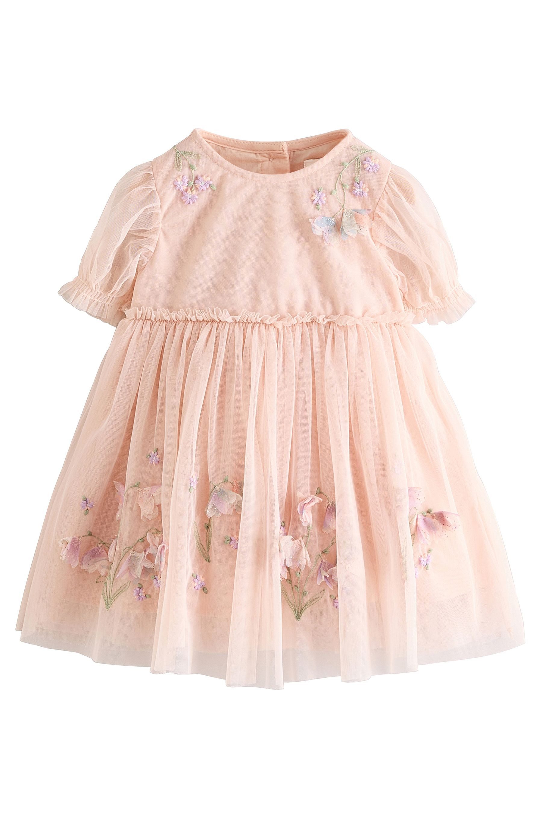 Tüllkleid Besticktes Kleid aus Netzstoff