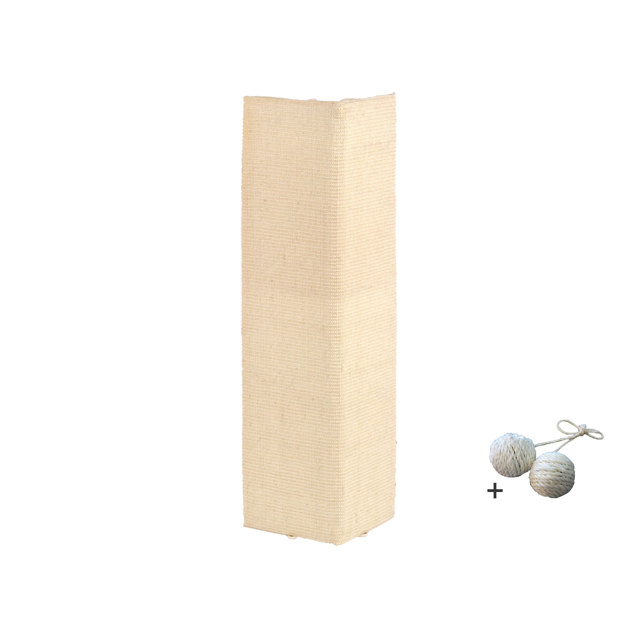 Kratzbrett Kratzecke mit gratis Spielballset, mit Sisal-Gewebe bespannt