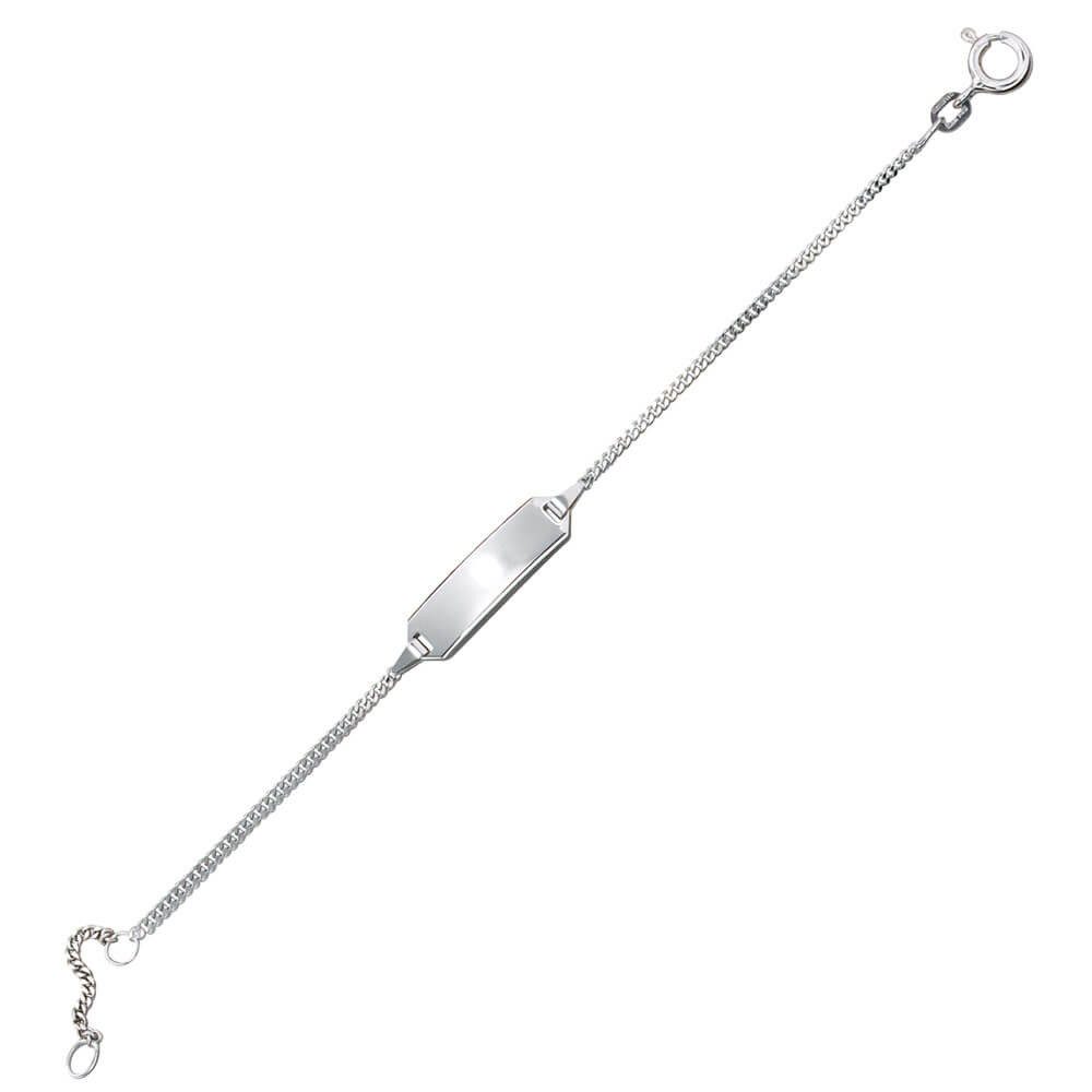 Schmuck Krone Goldarmband Schildband, 585 Weißgold, Kinder, 14cm, Gold 585