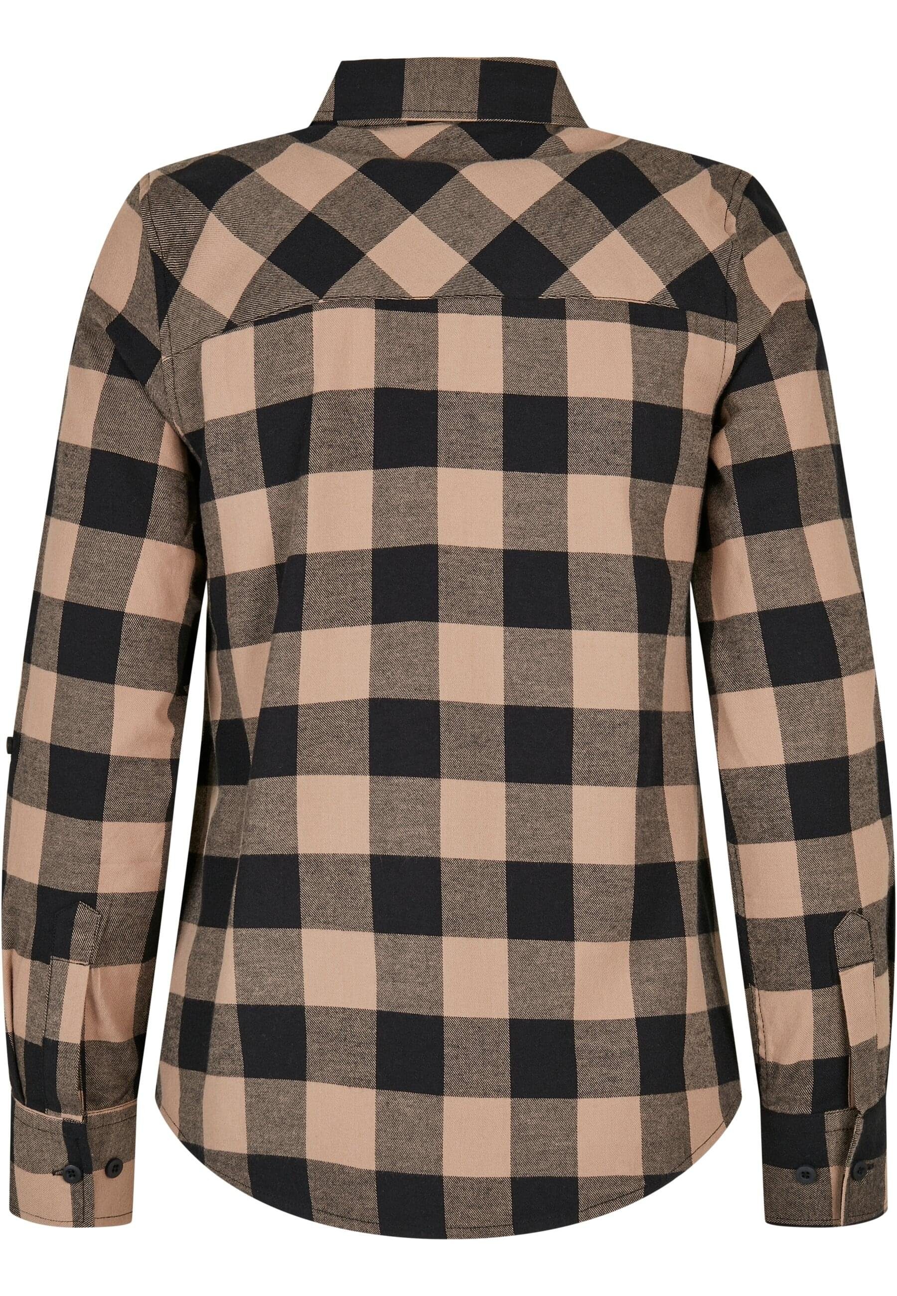 Flanell CLASSICS Langarmhemd Ladies (1-tlg) URBAN black-softtaupe Shirt Turnup Damen Checked