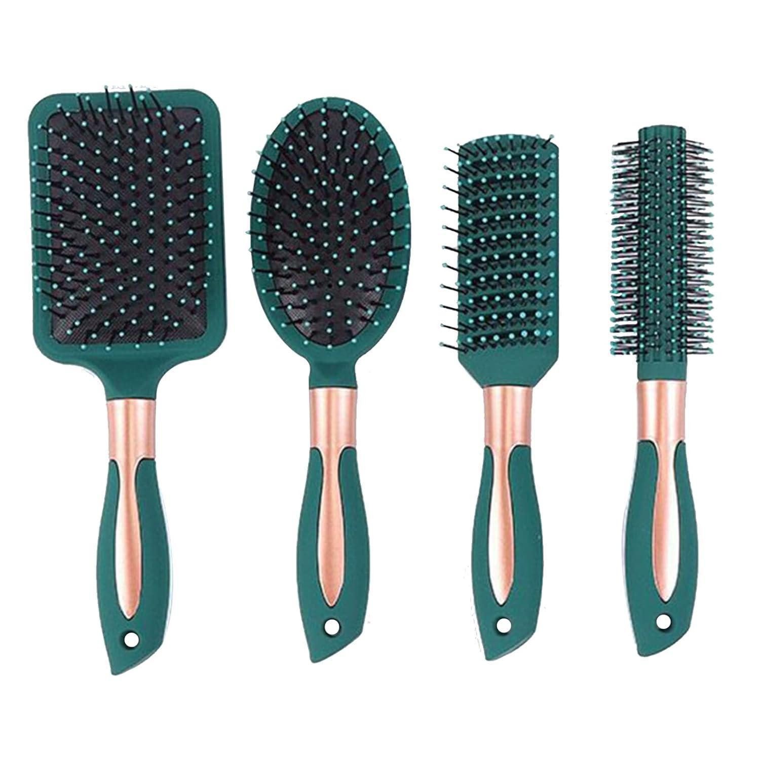LuxusKollektion Haarentwirrbürste Antistatische Haarbürsten Luftpolster Entwirrungsmassage oval 4er Set