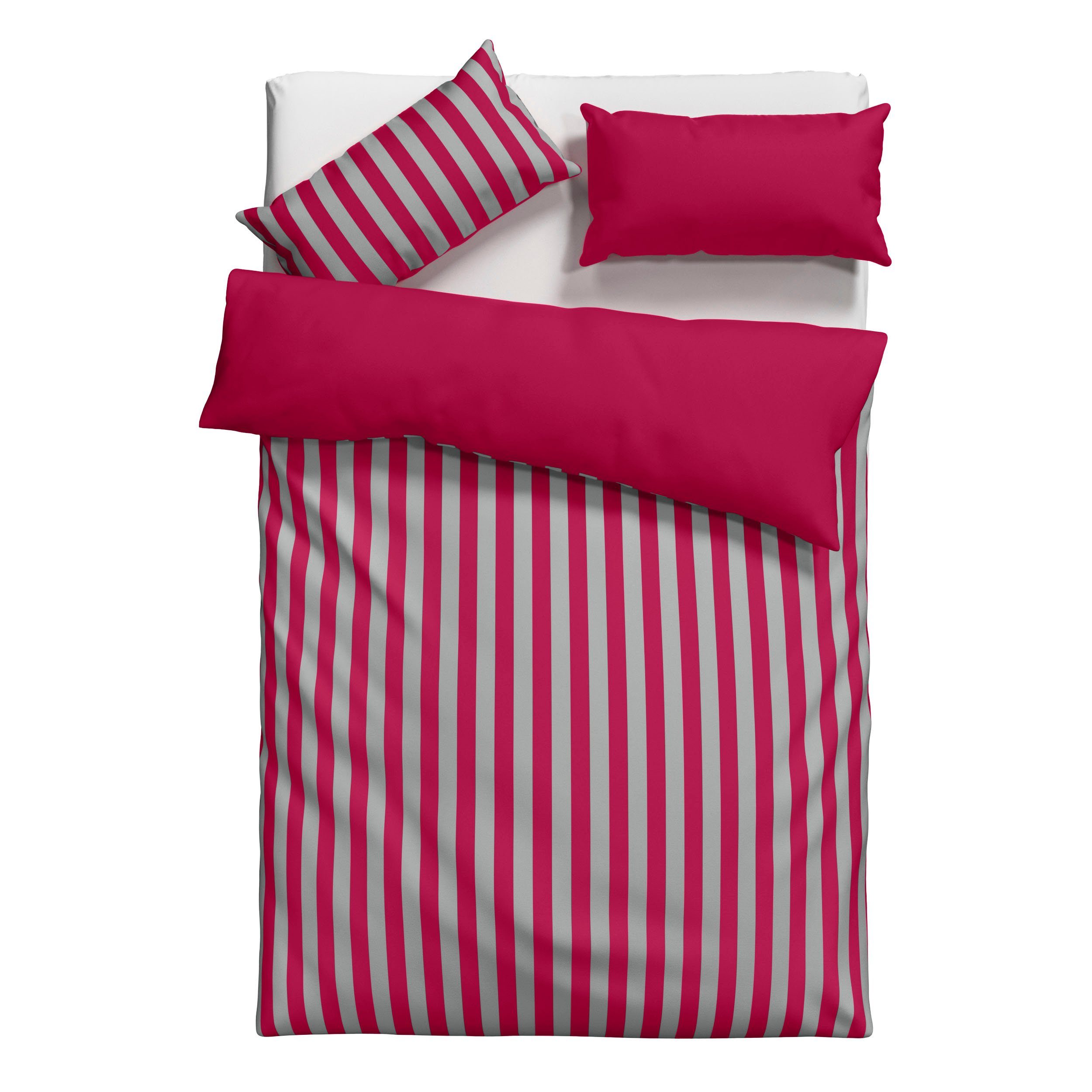 OTTO home Wendebettwäsche Greta in verschiedenen Qualitäten, Renforcé, 2 teilig, Bettwäsche mit Streifen, ab 135x200 cm, NEU: auch in Fleece Qualität – Bild 2 von 5
