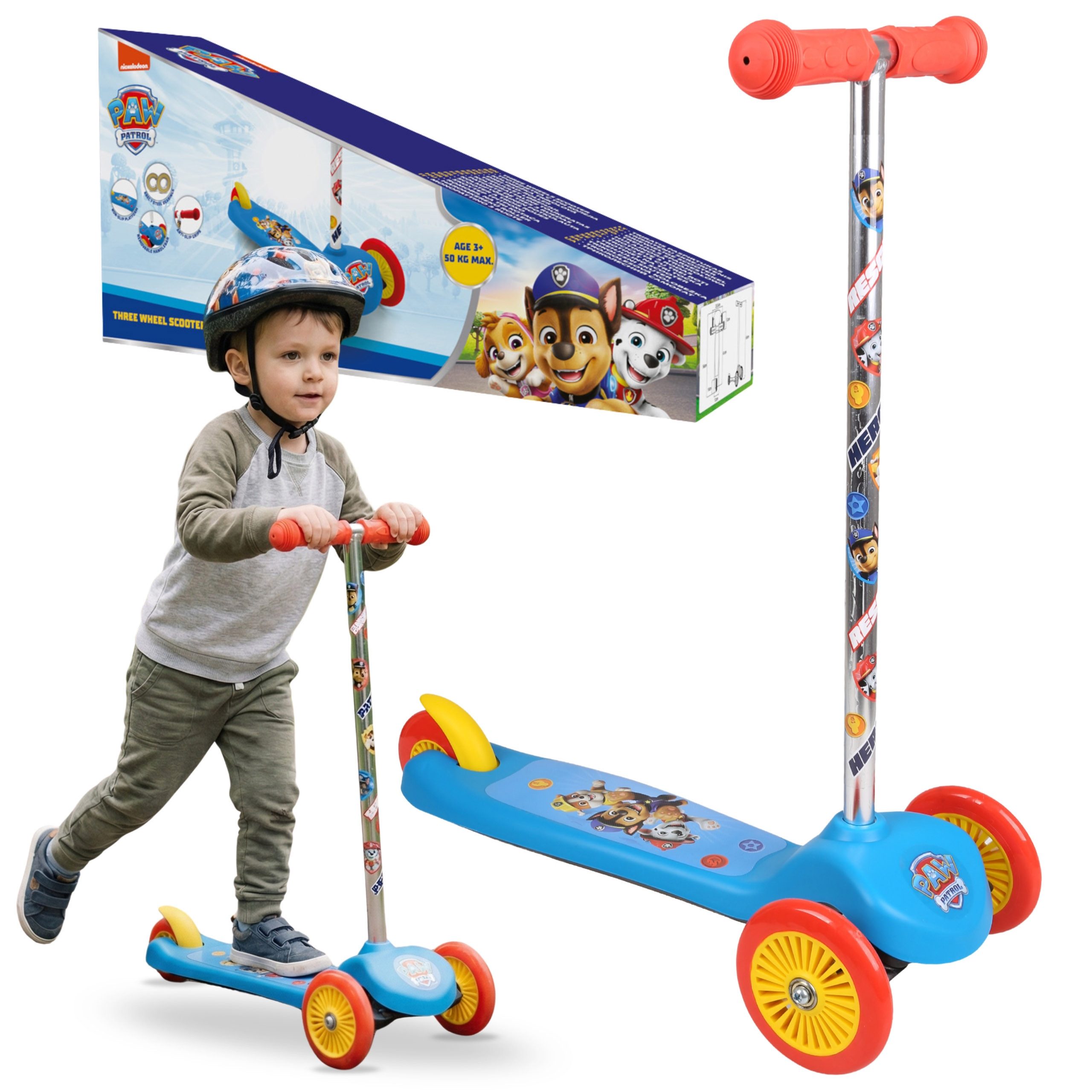 PAW PATROL Dreiradscooter PAW Patrol 3-Rad-Roller für Kinder, klappbar, bis 20 kg