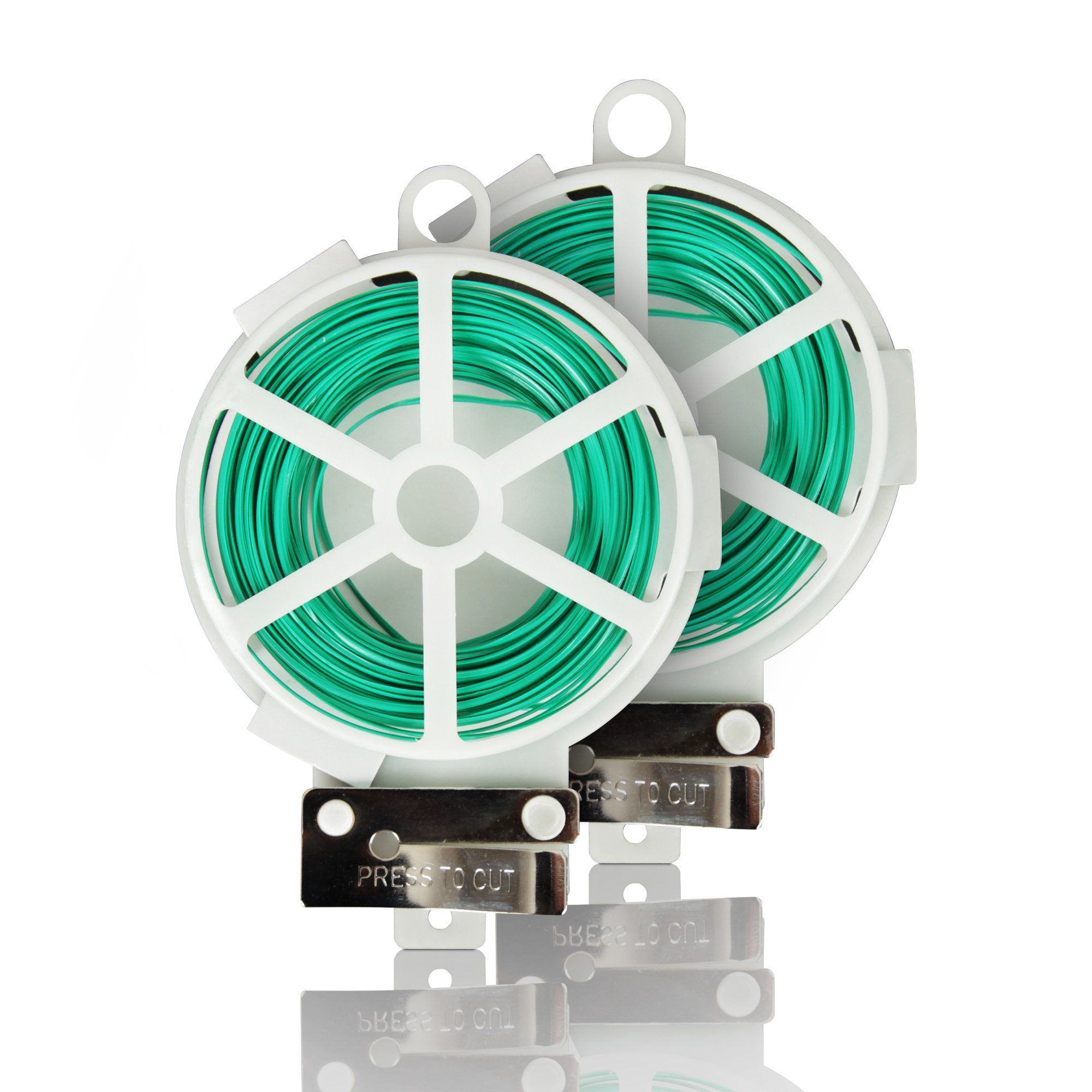 Bestlivings Bindedraht BD-04947, (2St), Blumendraht mit Abschneidevorrichtung, 8 Rollen (je 30m), Rostfrei