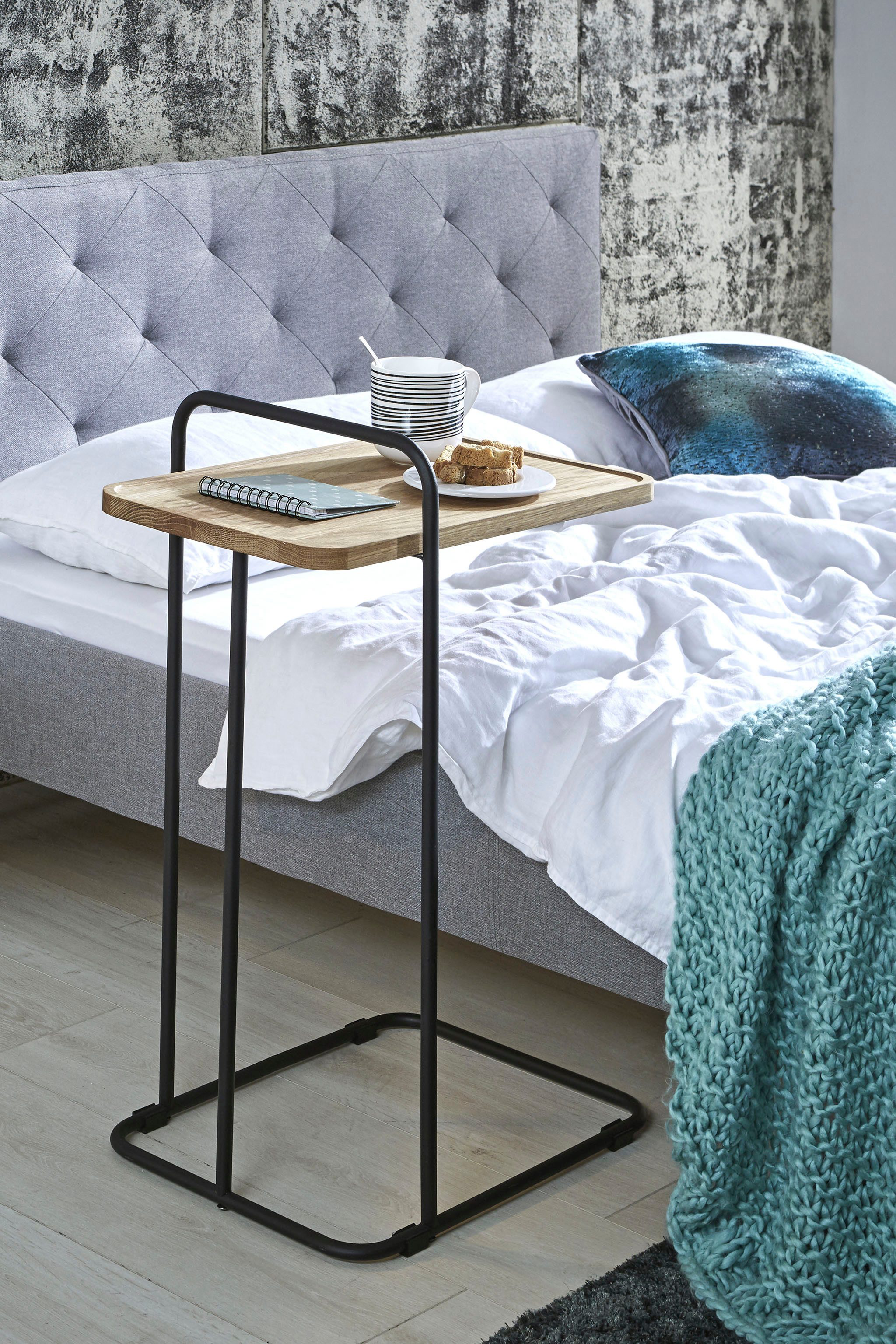HAKU Beistelltisch Sofatisch, Wohnzimmertisch (1-St), rechteckig - aus Massivholz Braun B/T/H 35/49/73 cm