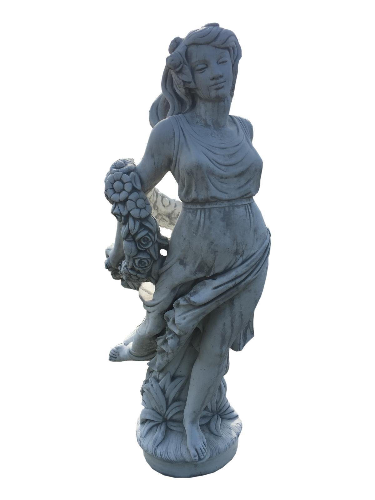 Antikes Wohndesign Gartenfigur Griechische Gartenfigur Frauenskulptur Steinfigur Blumenfrau Teichfigu