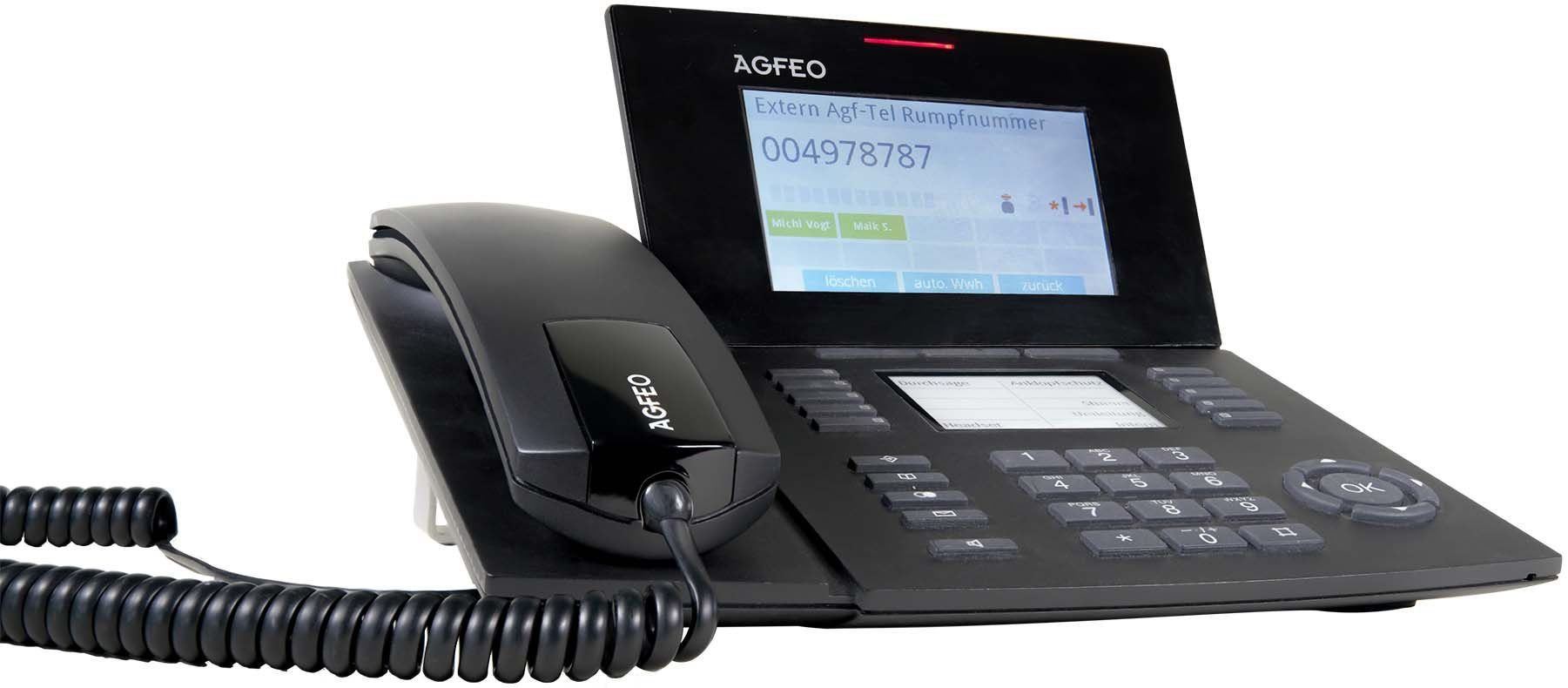 schwarz Agfeo ST56 AGFEO Festnetztelefon Systemtelefon SENSORfon