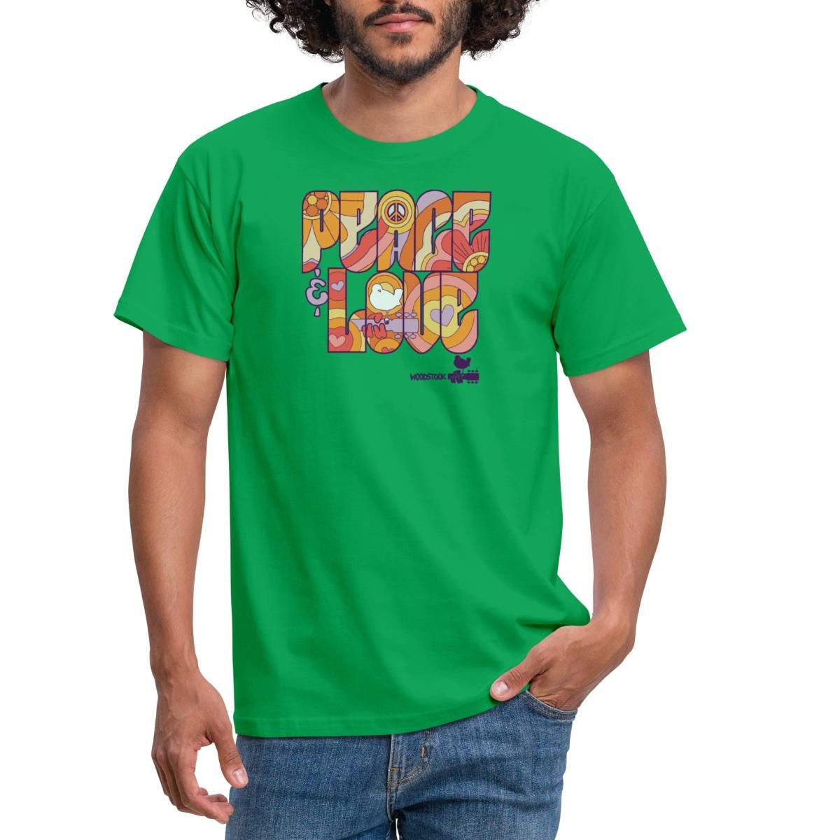 Spreadshirt T-Shirt Woodstock Peace Love Hippie günstig online kaufen